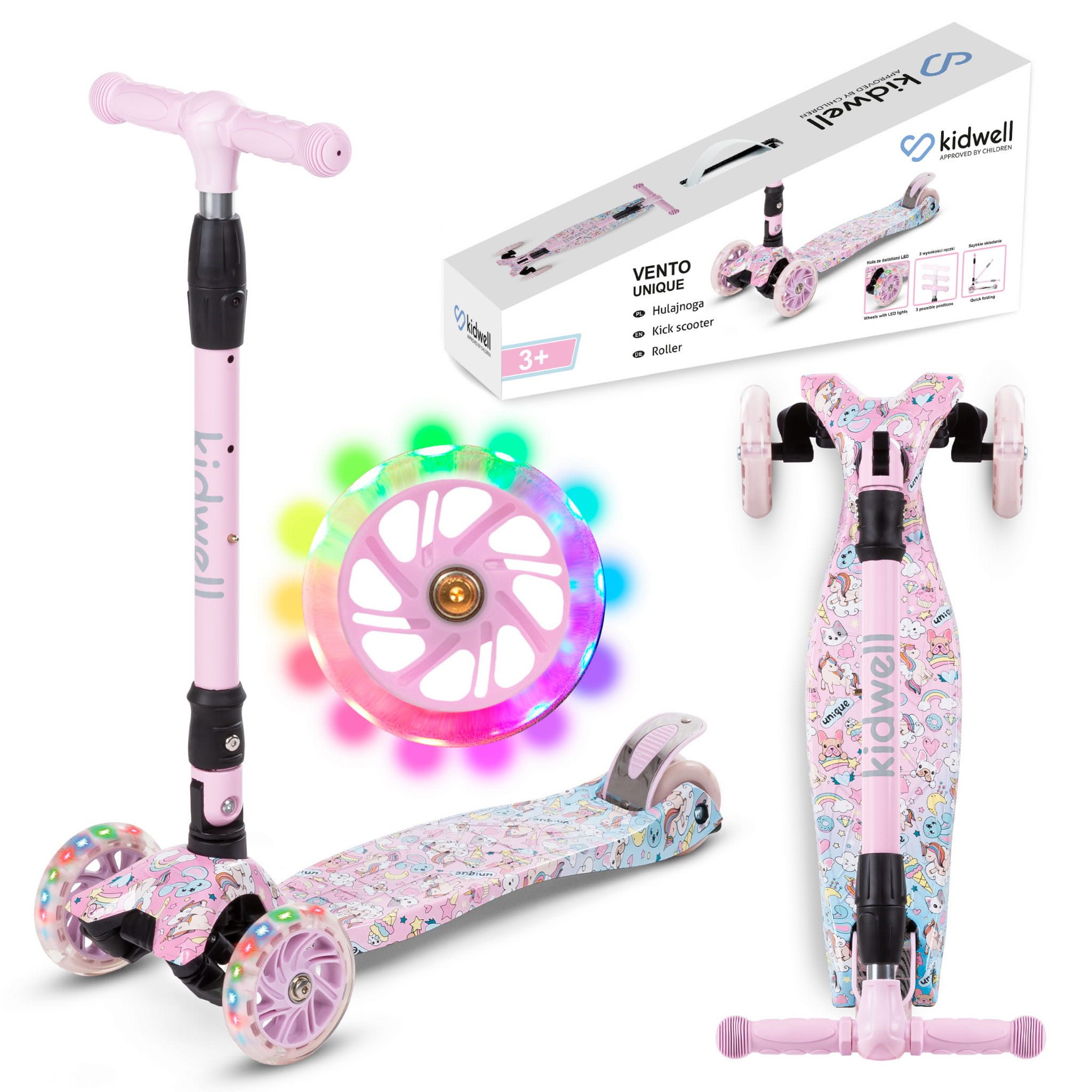 Dreiradscooter Kinderroller, Tretroller, Dreirad-Balance-Roller, Cityroller