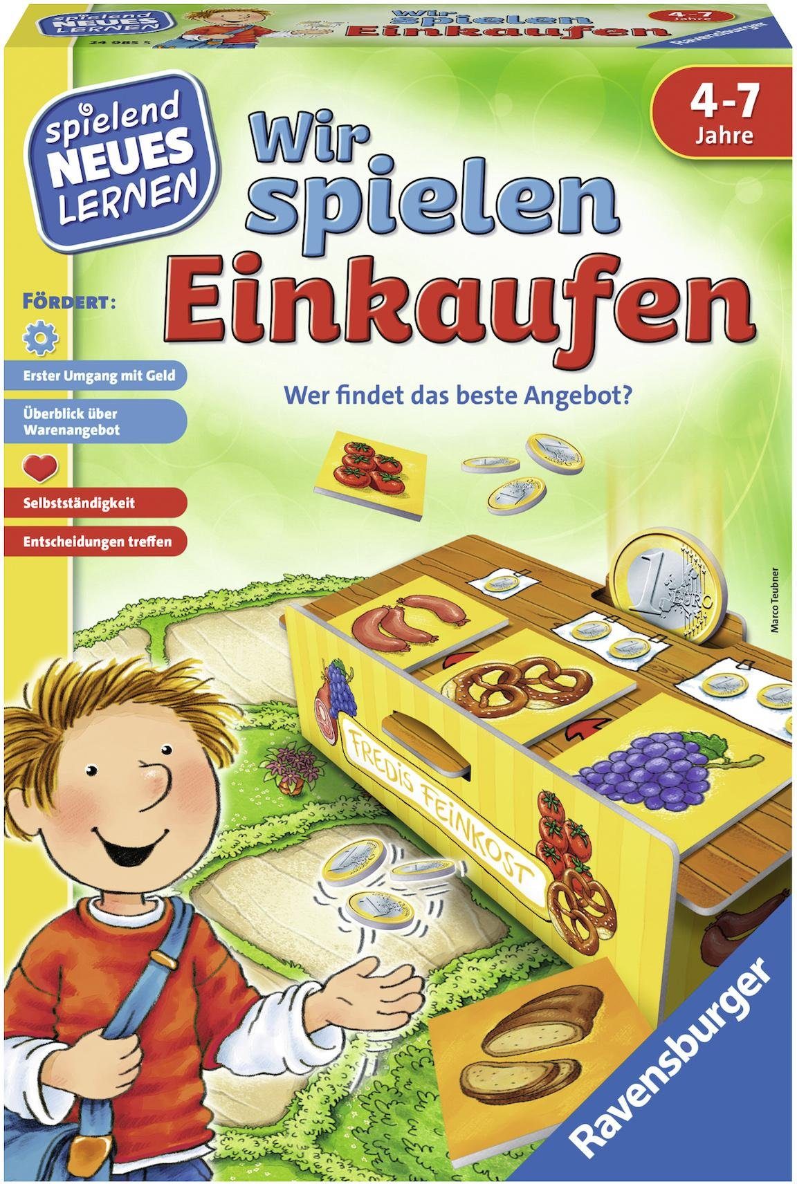 Image of Ravensburger 24985 - Wir spielen Einkaufen, Würfelspiel, Wettlaufspiel, Familienspiel