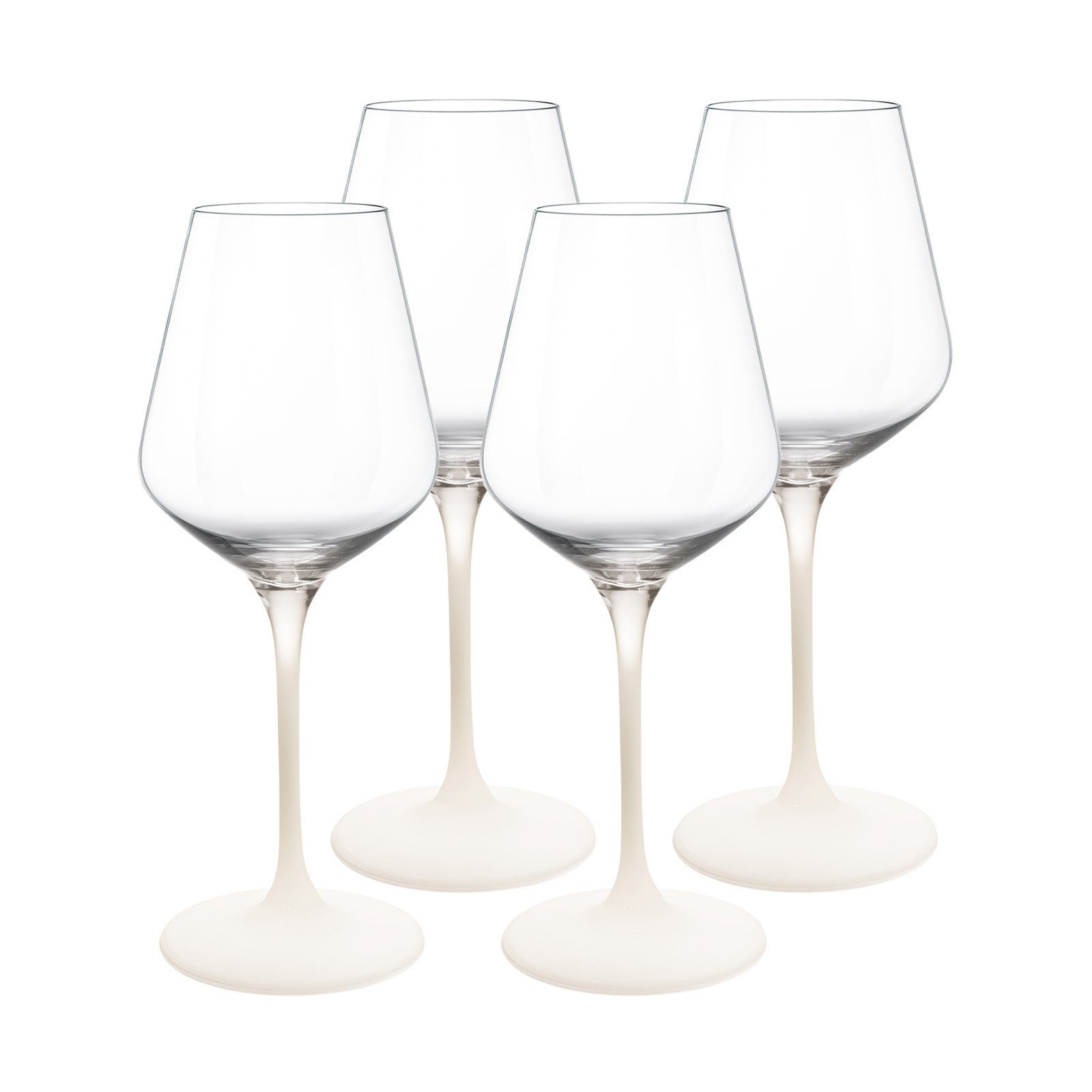Villeroy & Boch Weißweinglas Manufacture Rock Weißweingläser 380 ml 4er Set, Glas