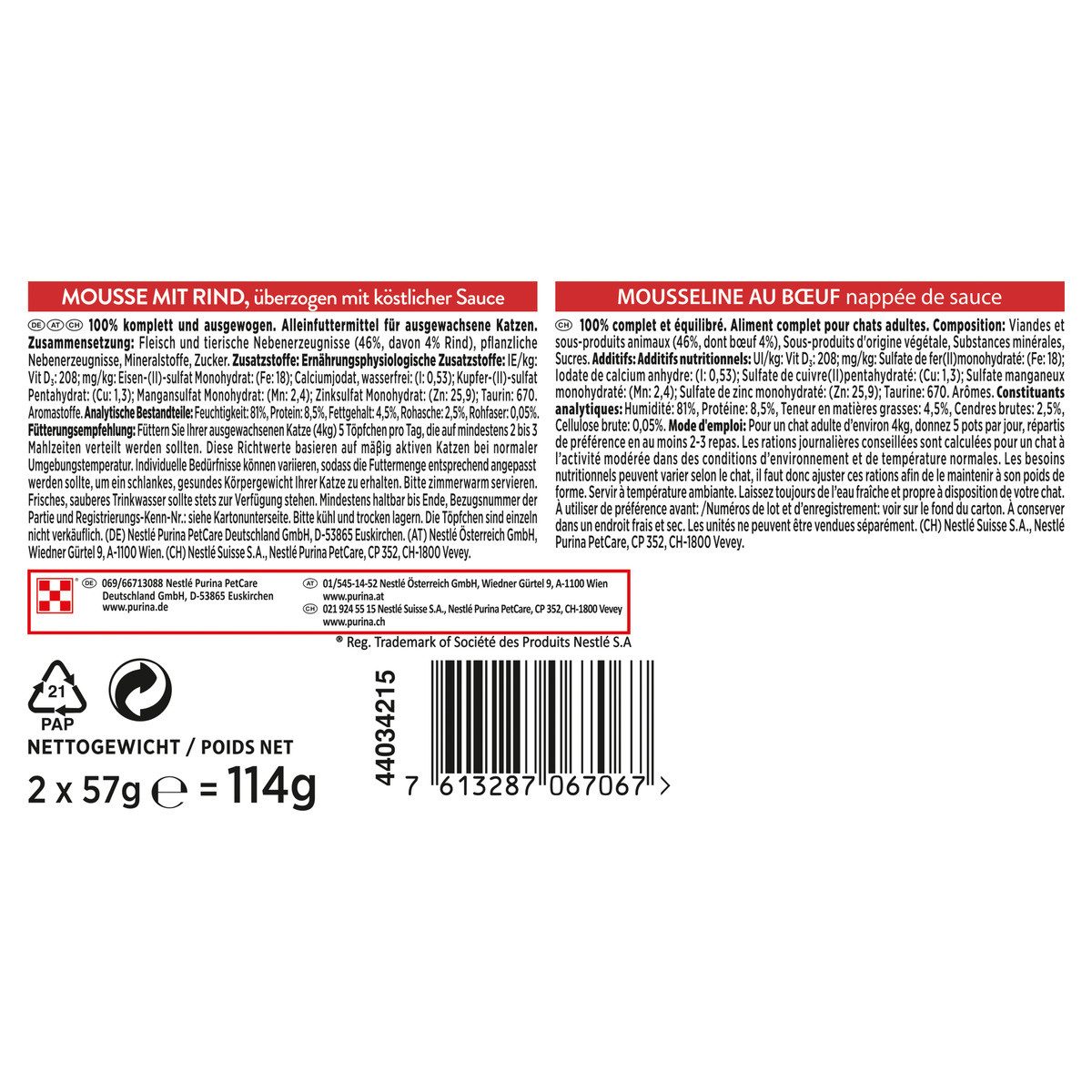 Gourmet Revelations Mousse mit Rind 2 x 57 g, für: Katze