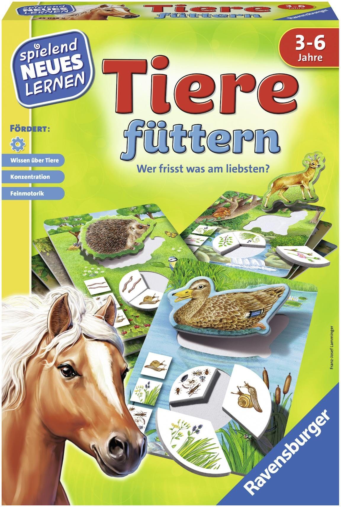 Image of Ravensburger 25034 - Tiere füttern, Tier Lernspiel, Legespiel