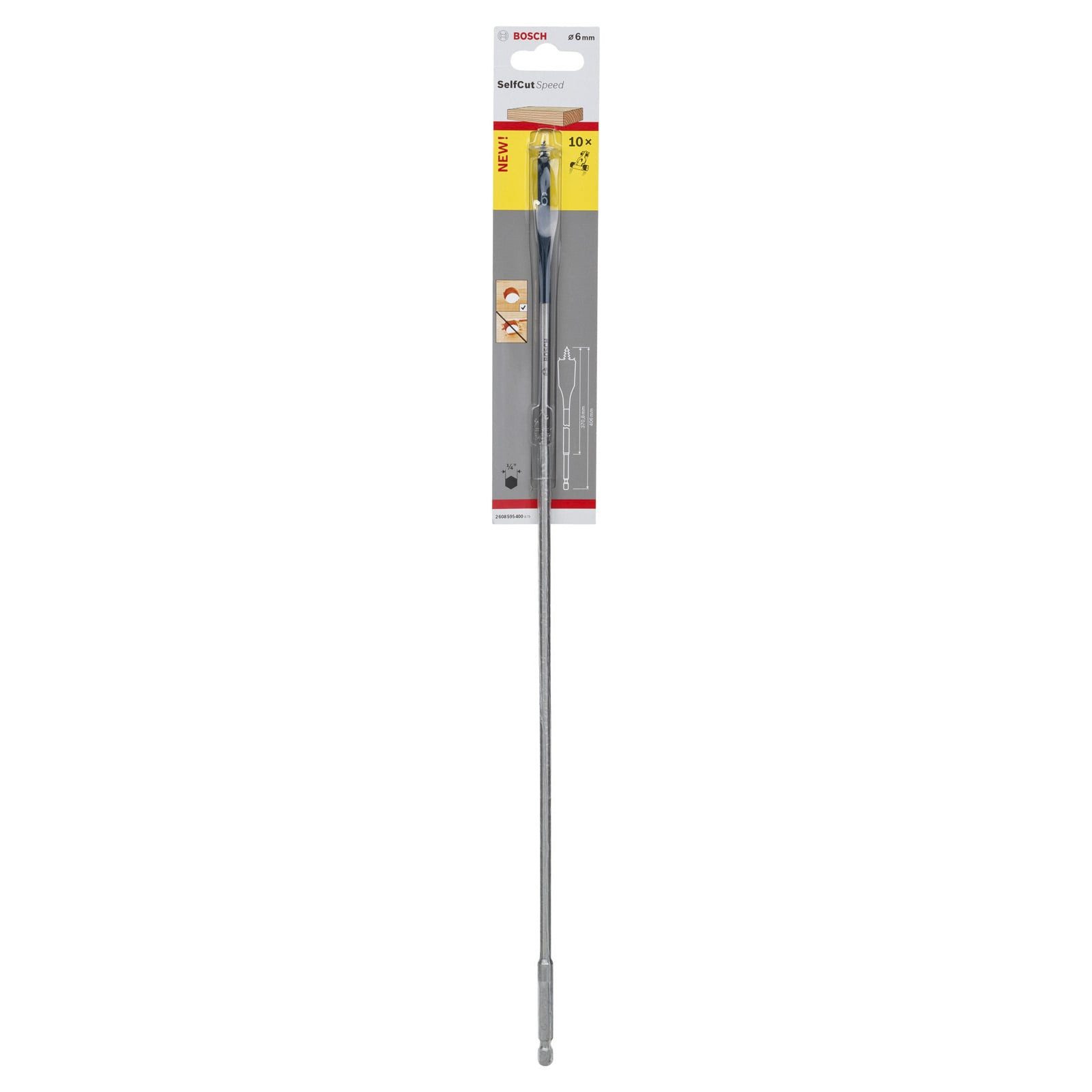 BOSCH Fräsbohrer Bosch Flachfräsbohrer Self Cut Speed Sechskant 6 x 400 mm - 2608595400