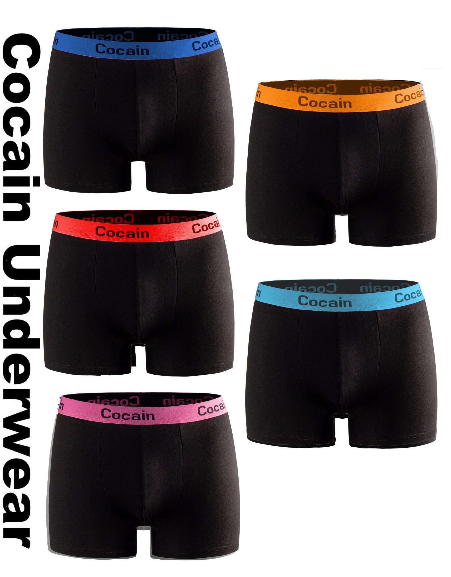 Cocain underwear Boxershorts 5 Bunte Herren günstig online kaufen