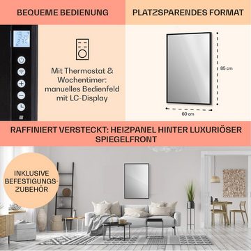 Klarstein Heizkörper La Palma Smart 750 W black, elektrische Infrarot Wandheizung Spiegel Thermostat Heizung elektrisch