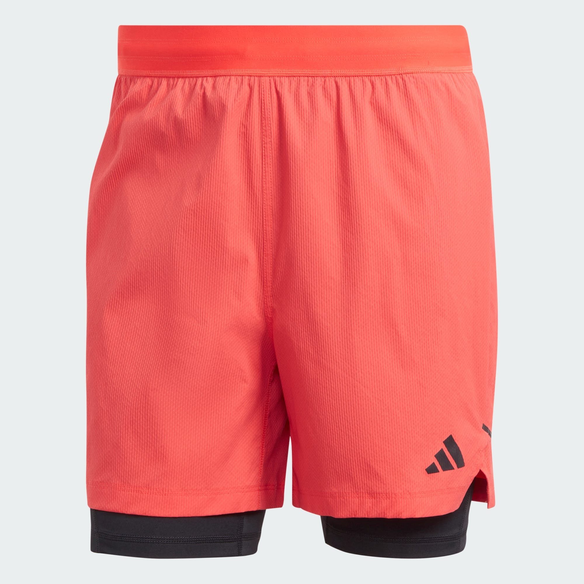 Performance 2-in-1-Shorts TWO-IN-ONE Black WORKOUT / adidas Black Bright SHORTS Red / POWER