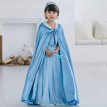 Lubgitsr Prinzessin-Kostüm Kinder Umhang Prinzessin, Elsa Prinzessin Umhang, Mantel für Halloween