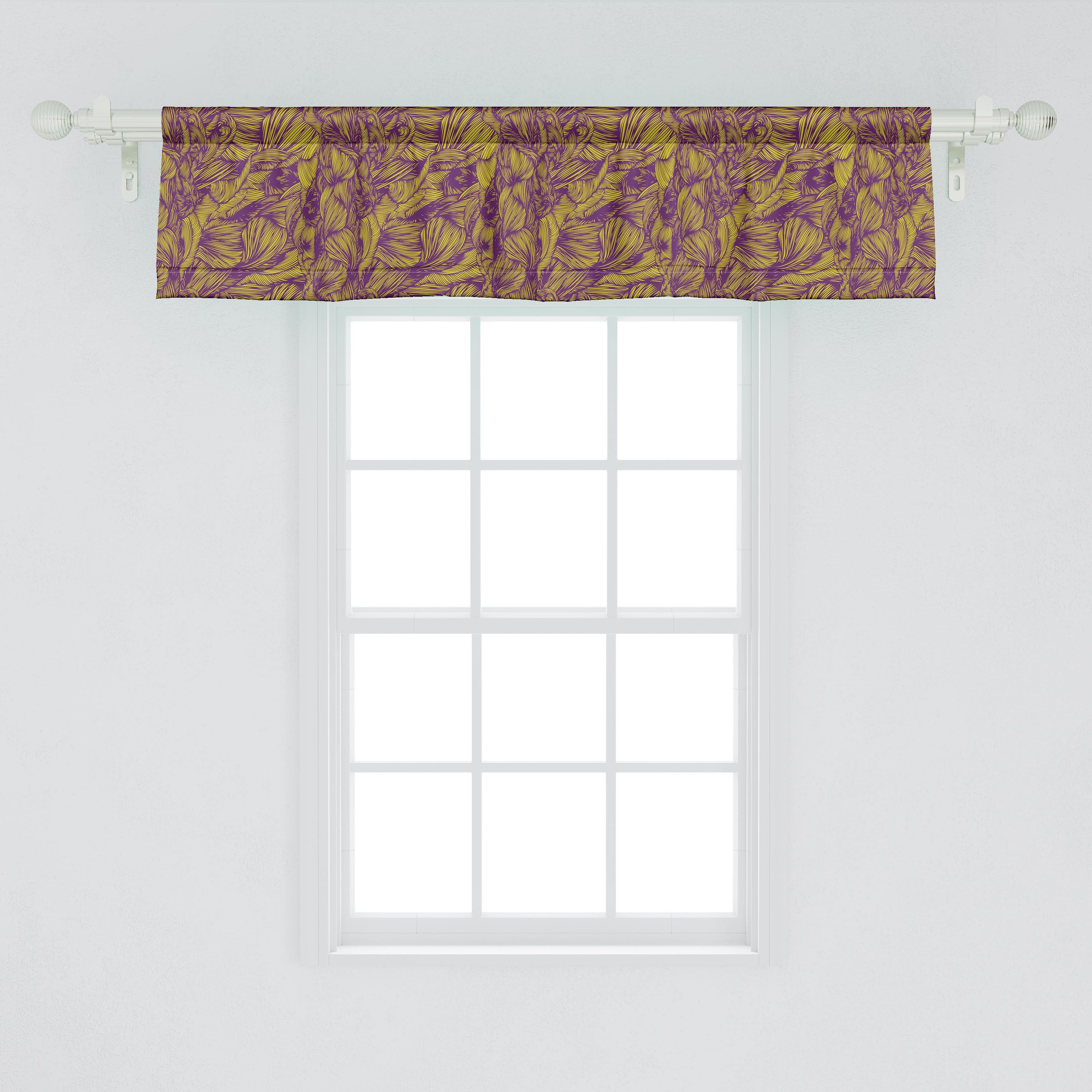Küche Natural Scheibengardine Vorhang Dekor Motiv Volant Stangentasche, für mit Abakuhaus, Schlafzimmer Microfaser, Elements Abstrakt