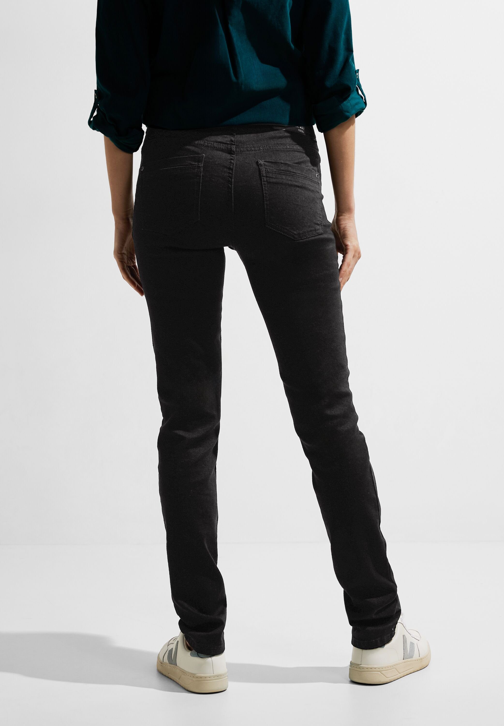 Stretchanteil, Baumwolle Waschung Cecil aus Schwarze Slim-fit-Jeans mit