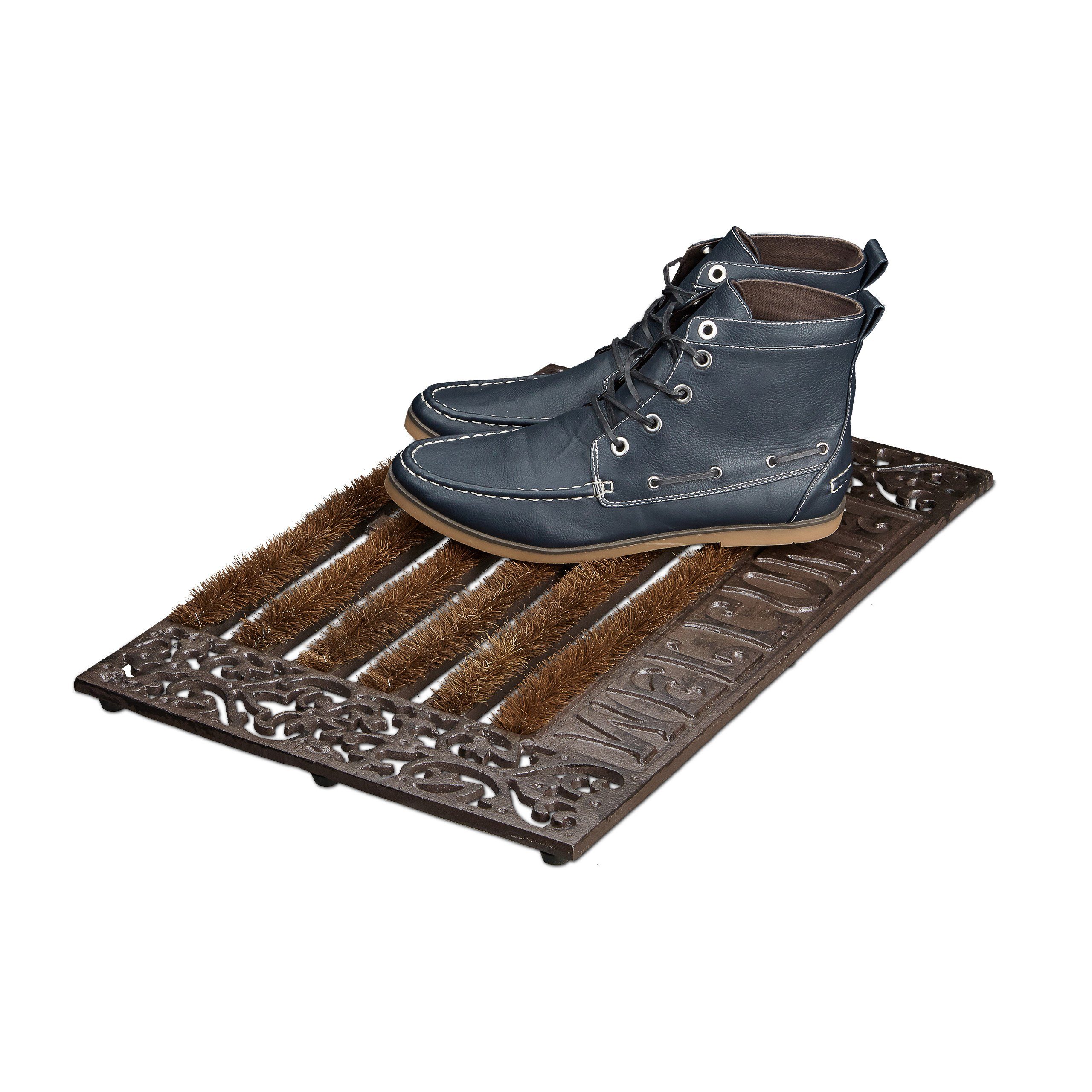 Fußmatte Fußabtreter Gusseisen, relaxdays, Höhe: 40 mm, D
