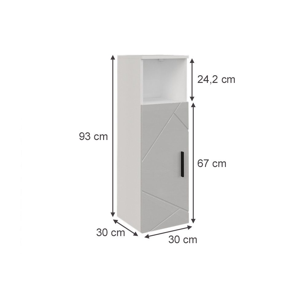 Vicco Midischrank Irma, Weiß/Weiß Hochglanz, 30 günstig online kaufen