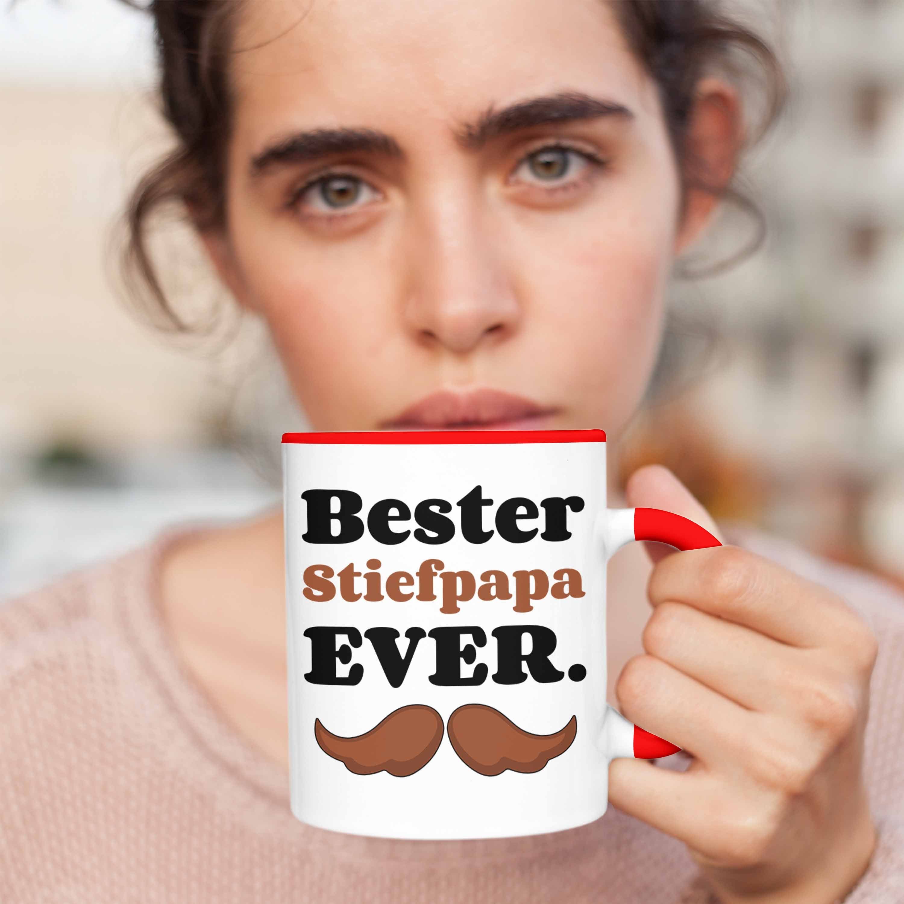 Ever Geburtstag Vatertag mit Trendation Spruch Geschenk Rot Bester - Trendation Stiefpapa Tasse Tasse Vatertagsgeschenk Stiefvater