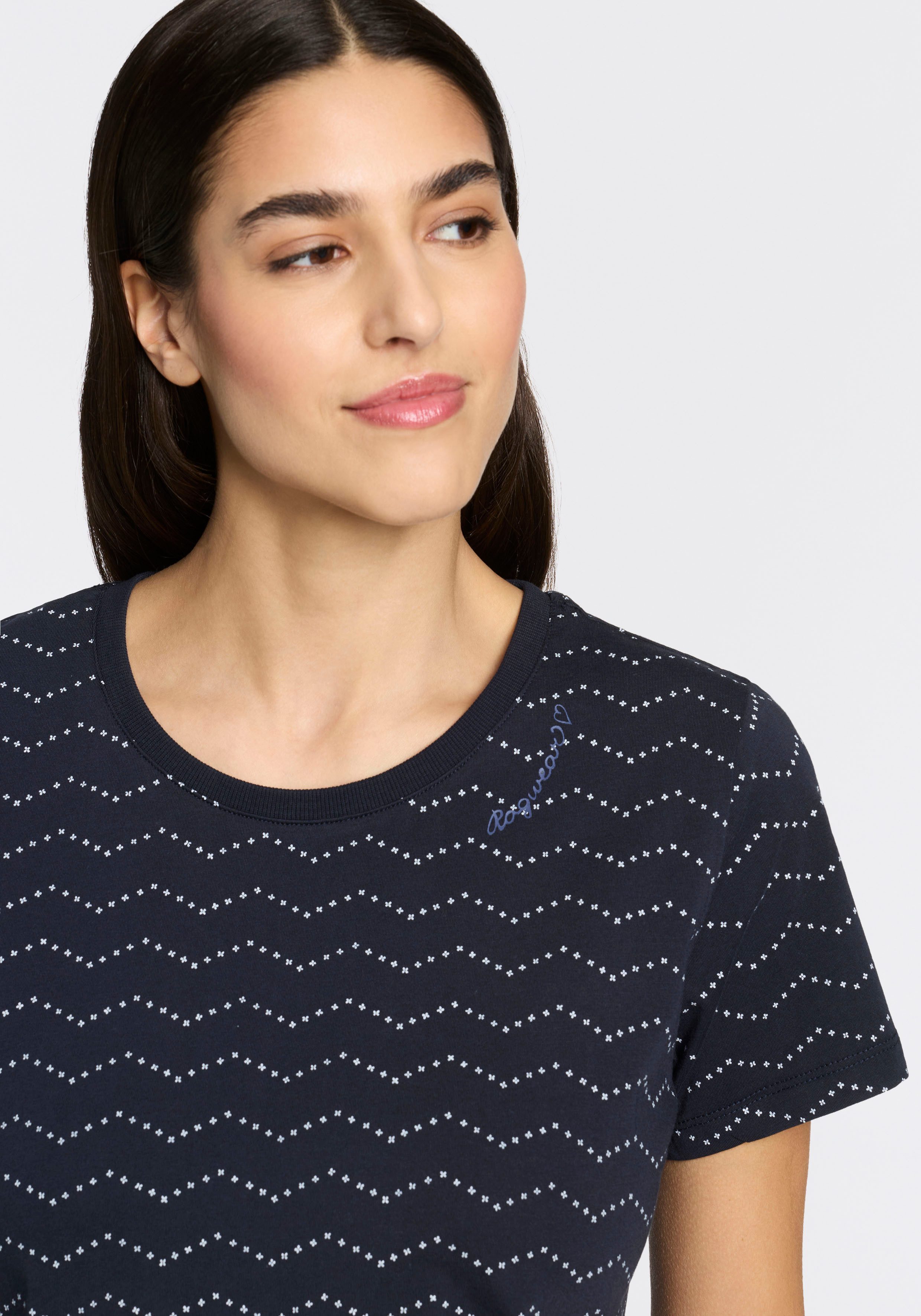 Ragwear Kurzarmshirt MINTTA ZIG ZAG O mit Logoschriftzug