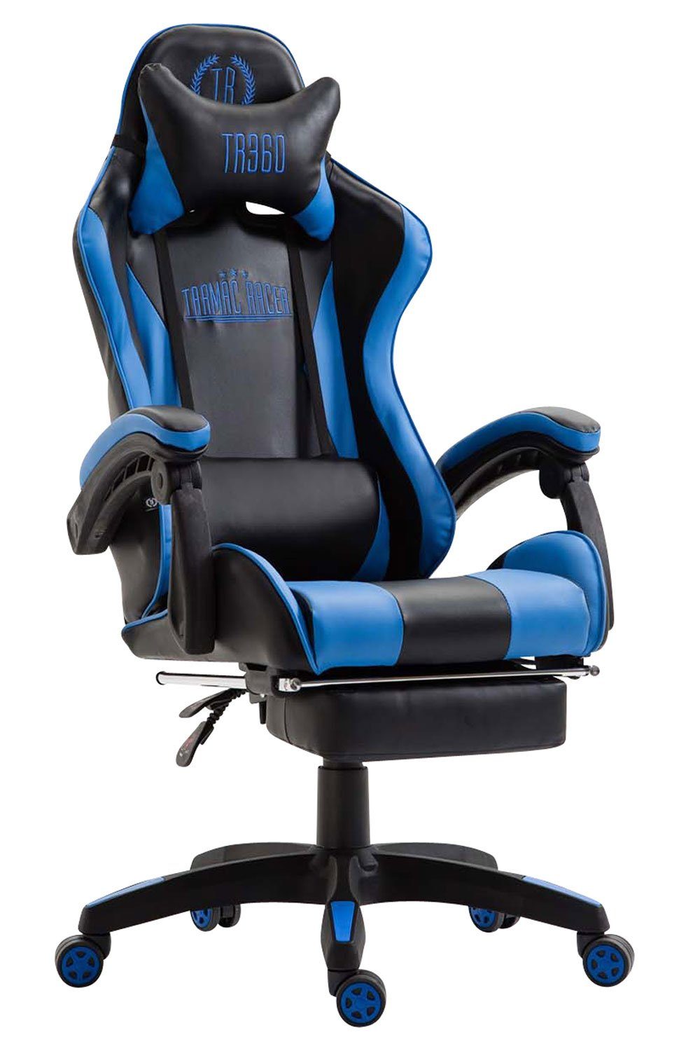 CLP Gaming Chair Ignite Kunstleder, höhenverstellbar und drehbar schwarz/blau