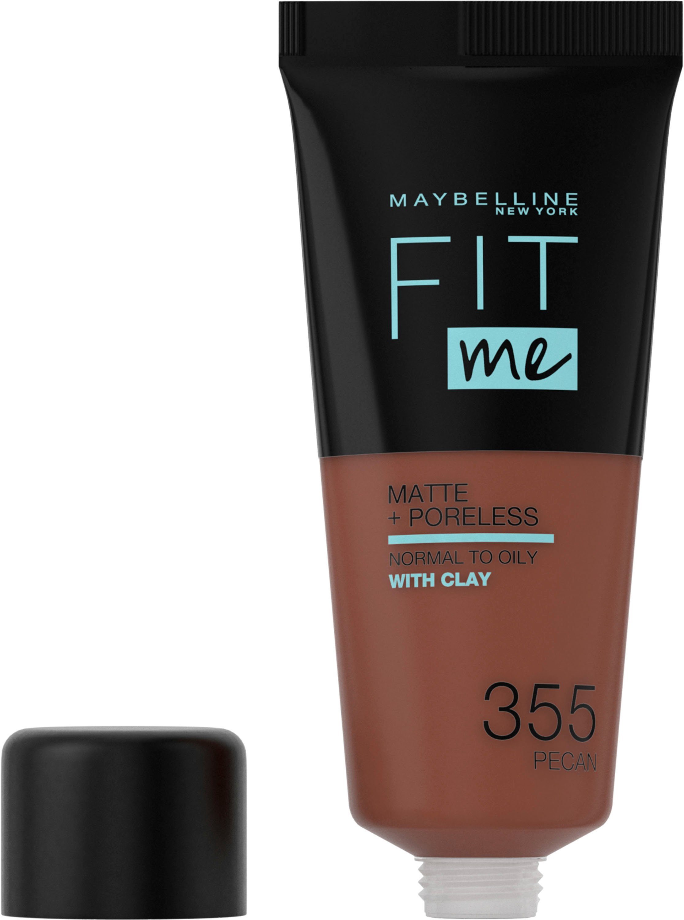 MAYBELLINE NEW YORK Foundation FIT ME! MATTE + PORELESS MAKE-UP, für einen natürlich mattierten Teint, leichte bis mittlere Deckkraft