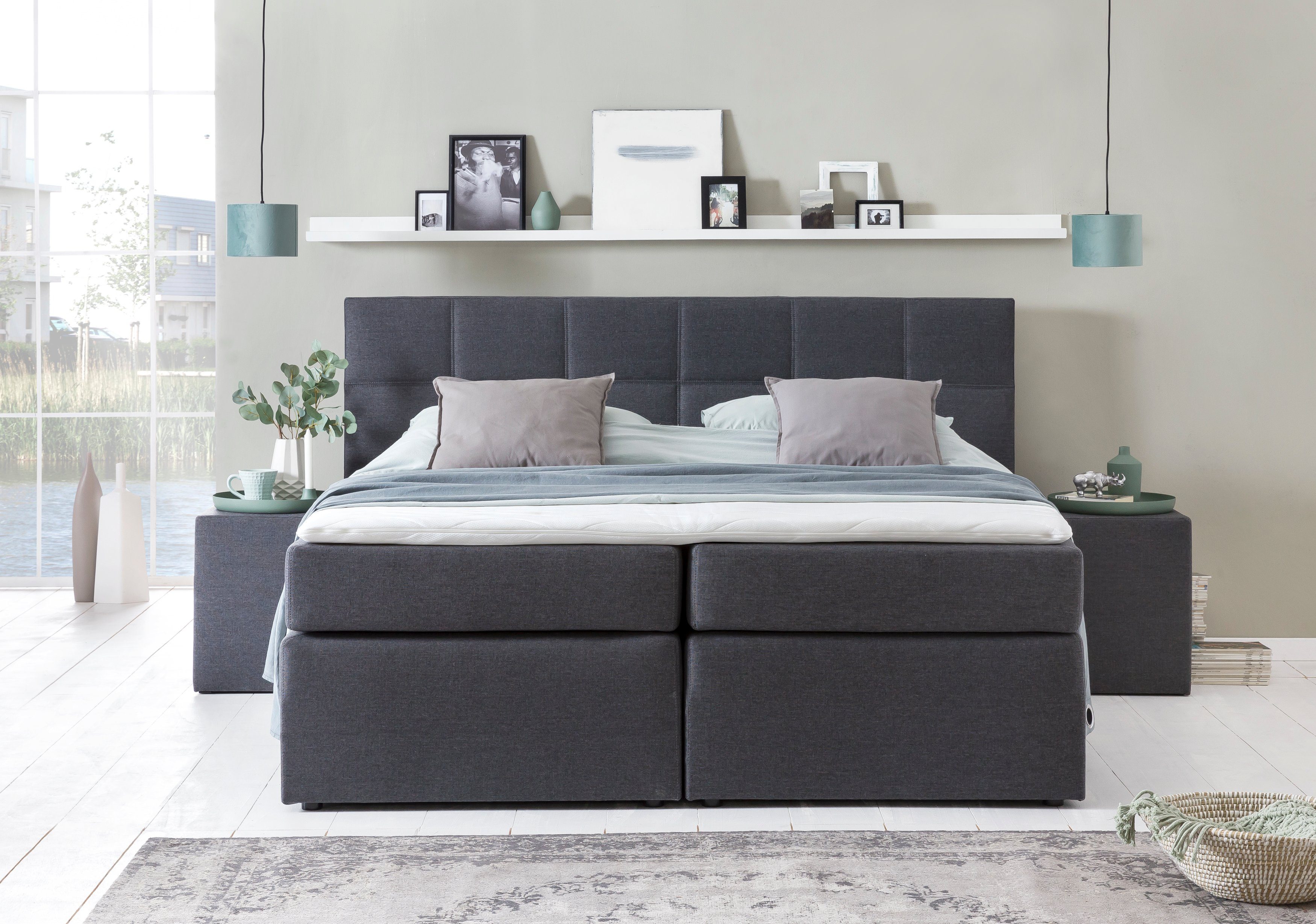 Möbelfreude Boxspringbett Boxspringbett Bea Anthrazit 180x220 günstig online kaufen