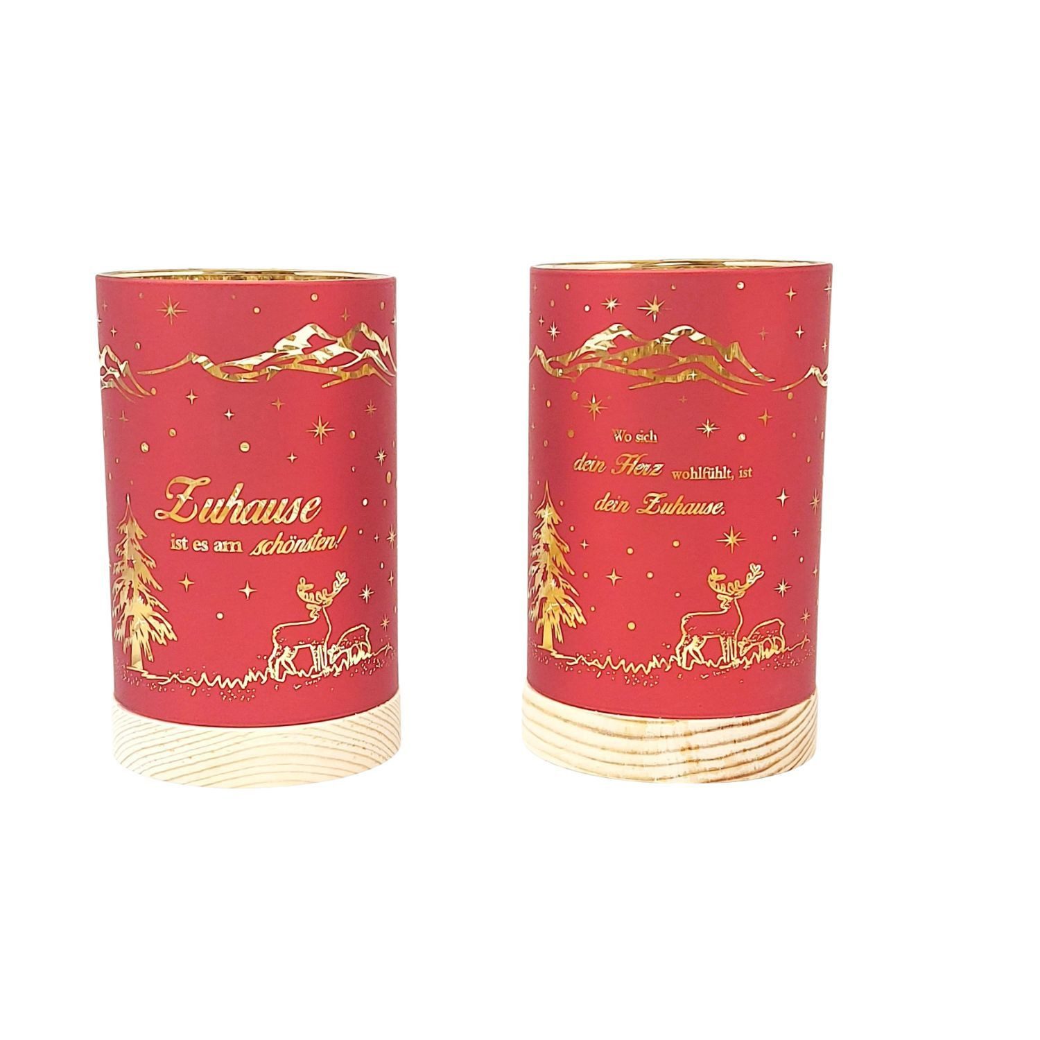 formano Tischleuchte Sprüche Weihnachtsdeko, LED, Mit Timerfunktion, Rot, Zuhause, H: 15cm