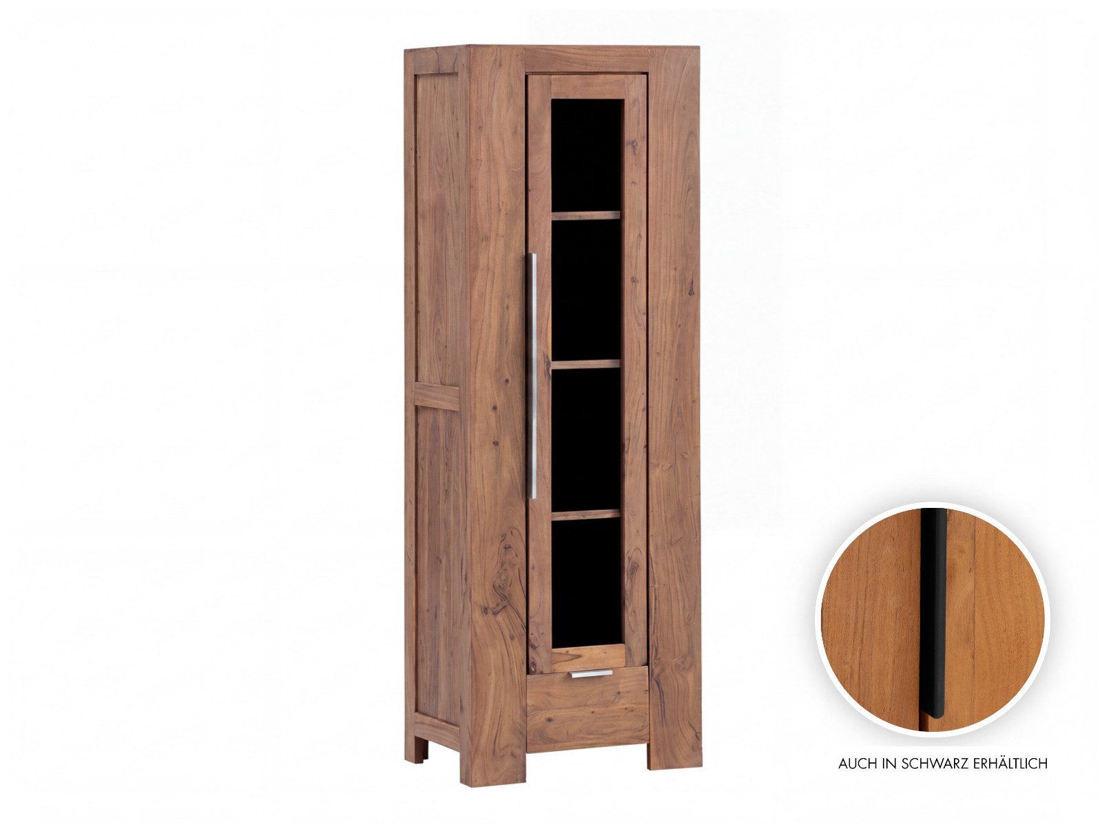 massivum Vitrine Osbon Massivholz Akazie (1-St)