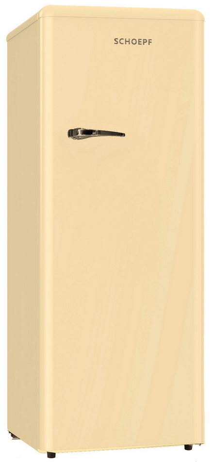 SCHOEPF Vollraumkühlschrank RKS245CR, 145,60 cm hoch, 54.5 cm breit, LED-Beleuchtung, Retro-Design, 238l Nutzinhalt