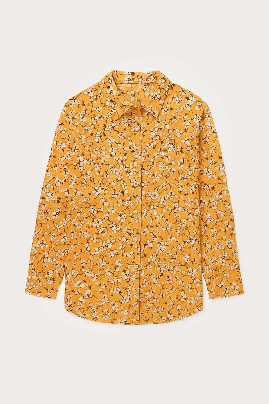 Rugbyshirt Baumwollhemd mit Blumenmuster