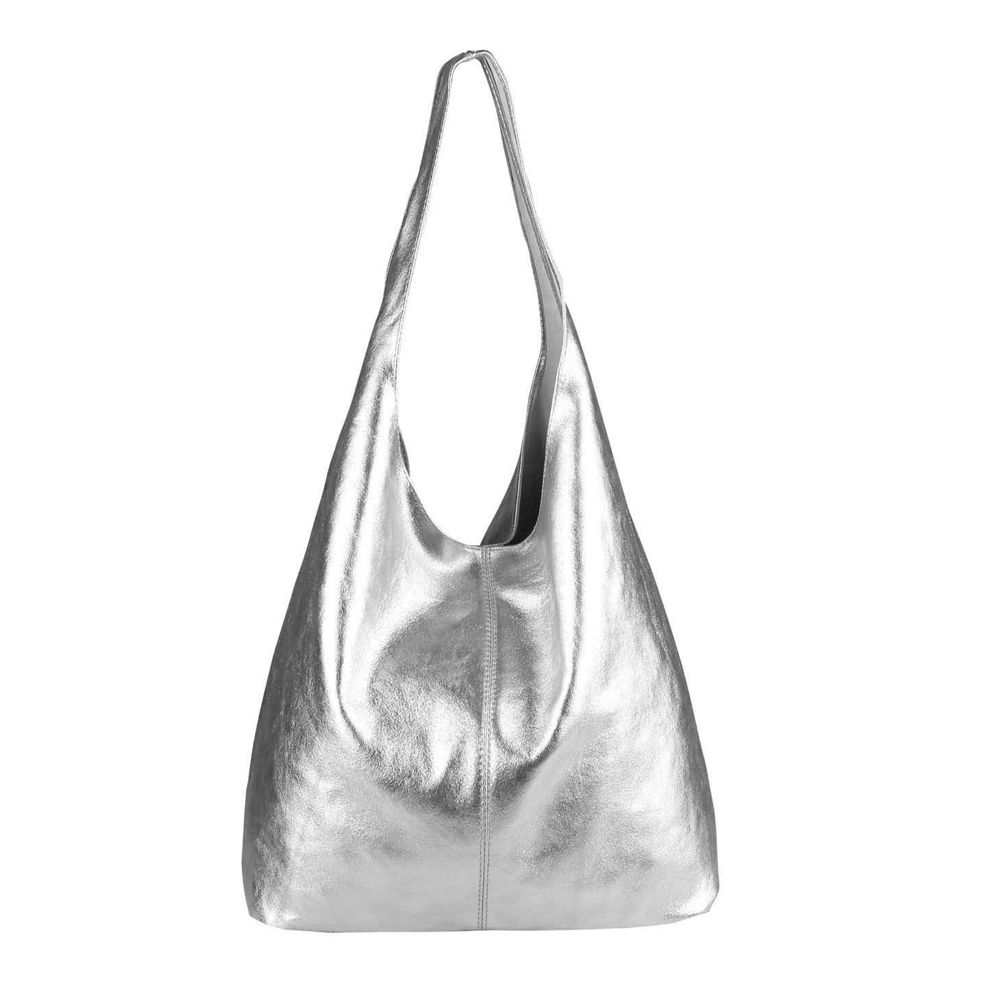 ITALYSHOP24 Shopper Made in Italy Damen Leder Tasche Schultertasche, ein Le günstig online kaufen