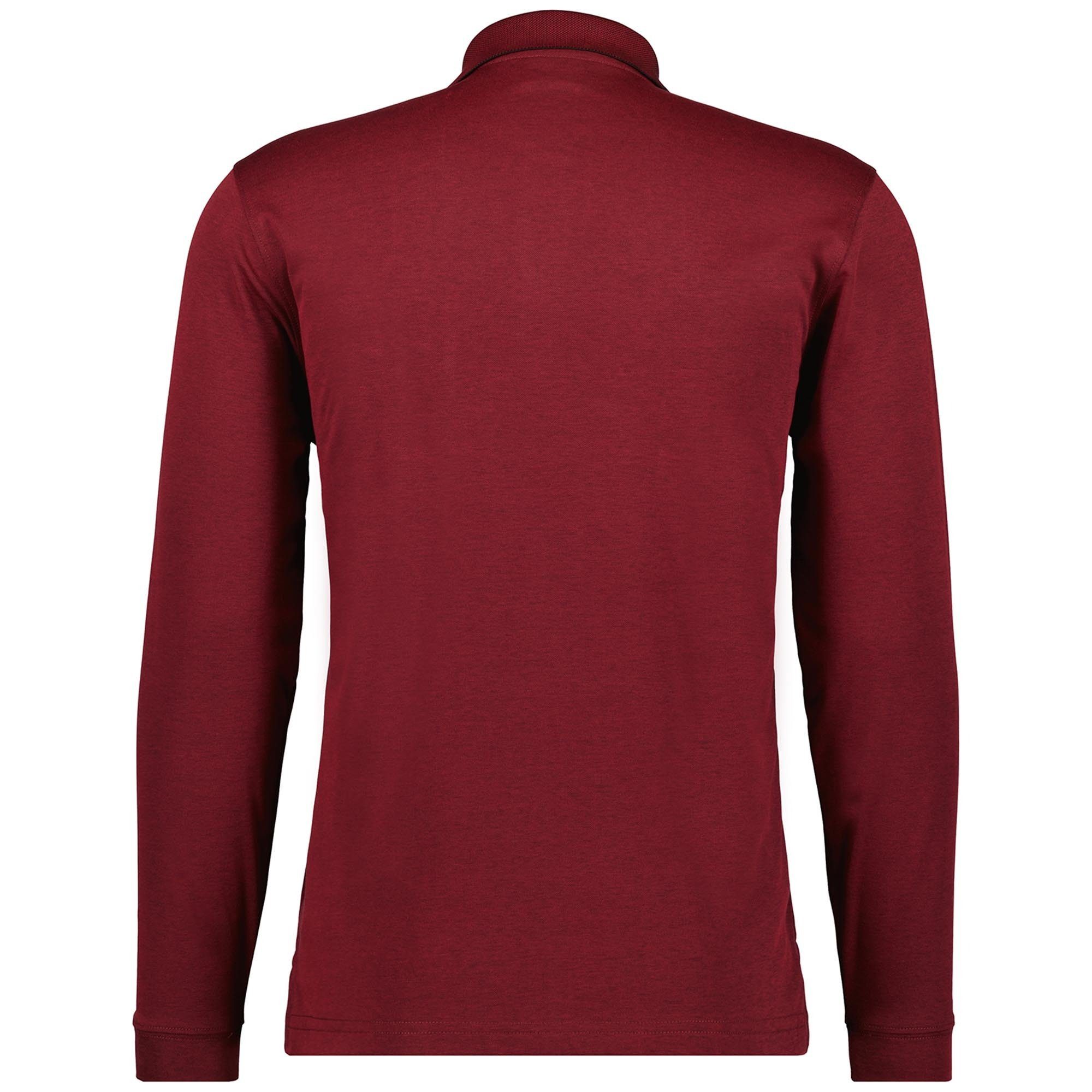 RAGMAN Poloshirt Herren Langarm-Poloshirt Knit Knopf Rot - Polo Soft