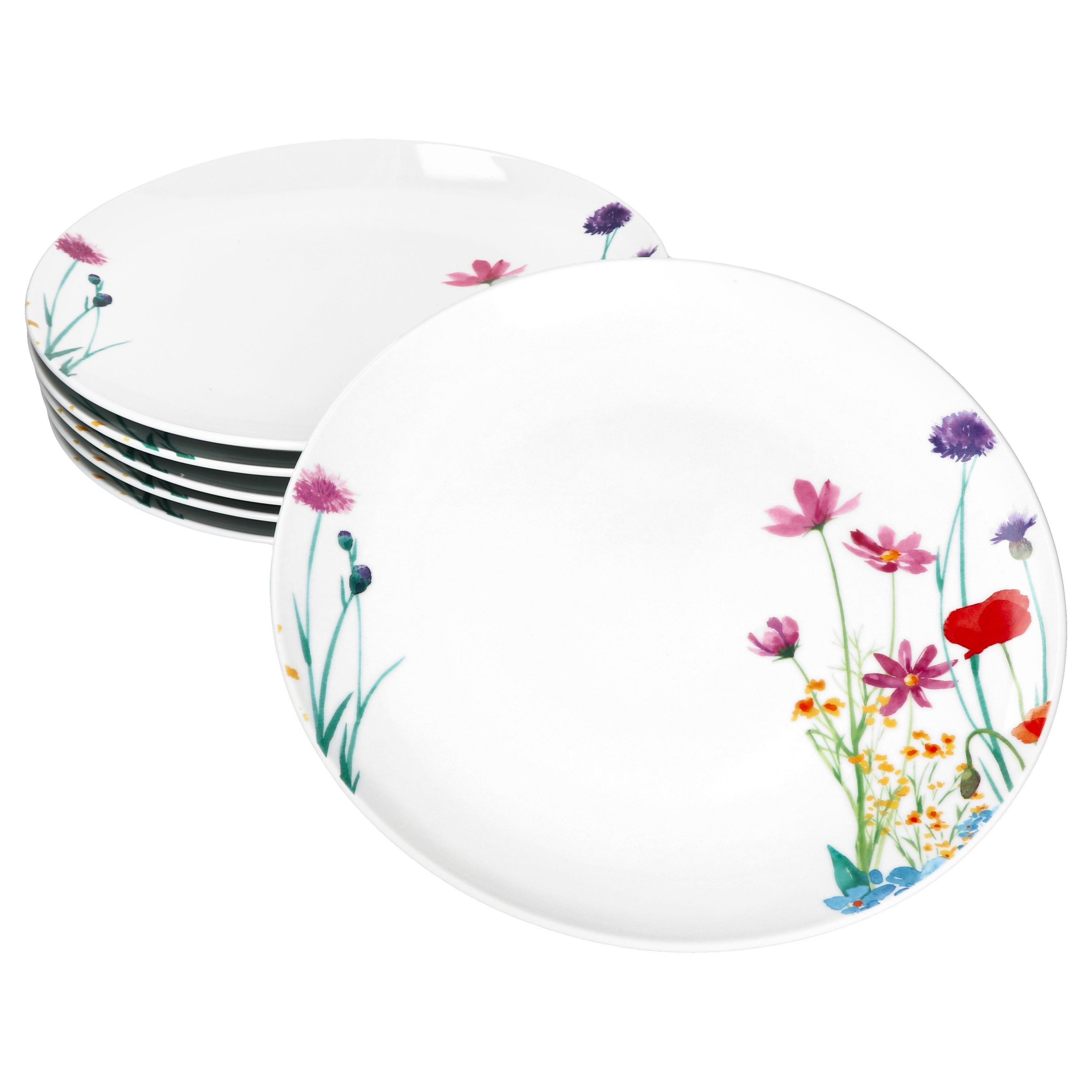 MamboCat Speiseteller 6x Marie Speiseteller 26,7cm Porzellan große Platte Essteller Blumen