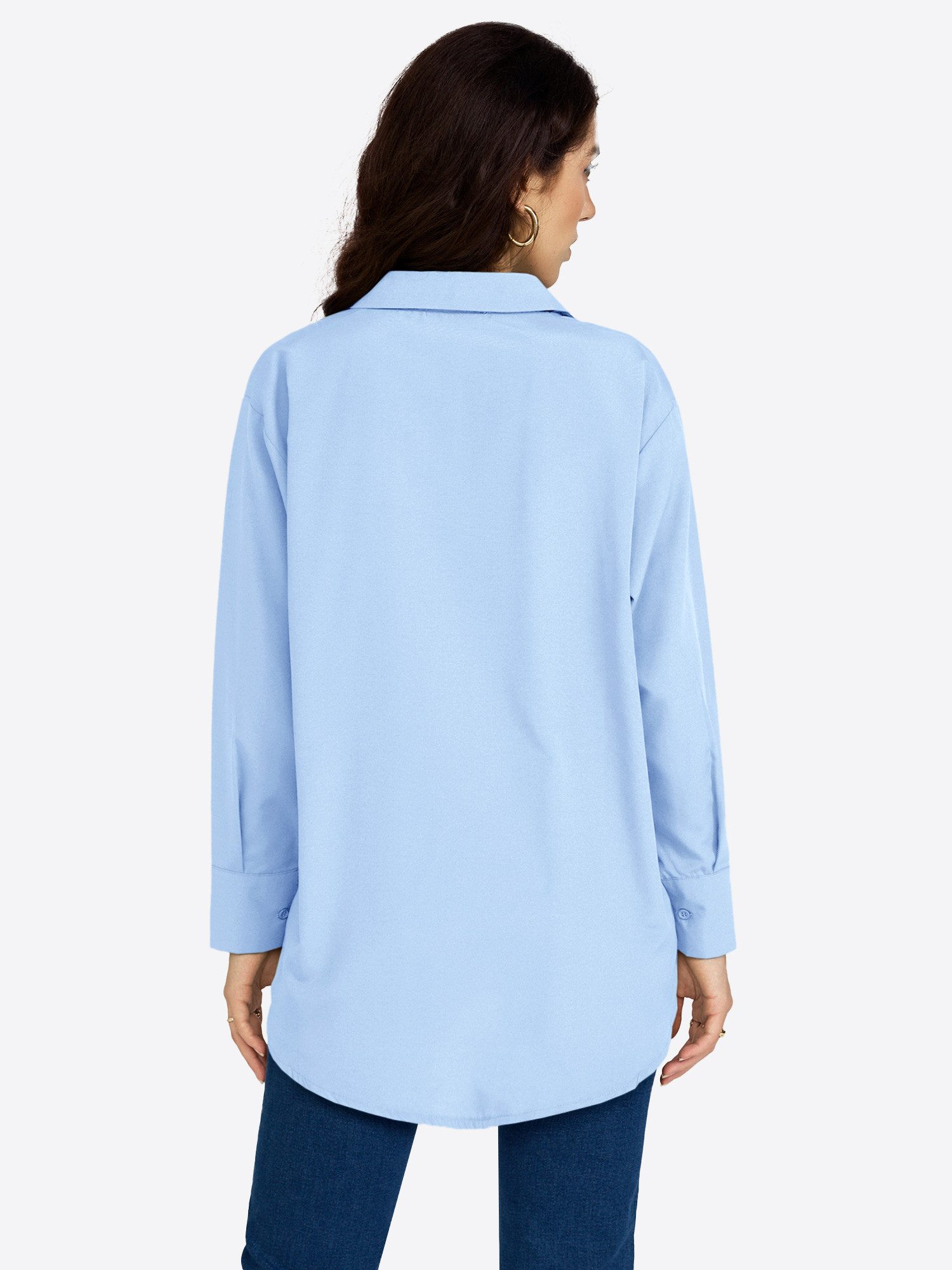 Imily Bela Blusentop Damen Langarm Bluse mit klassischem Kragen (Packung, 1-tlg., 1per-Pack) in Unifarbe