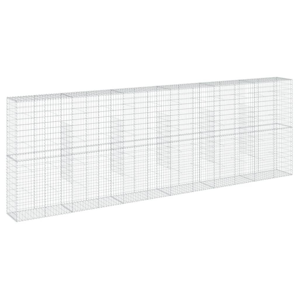 vidaXL Blumentopf Gabione mit Deckel 600x50x200 cm Verzinktes Eisen (1 St)