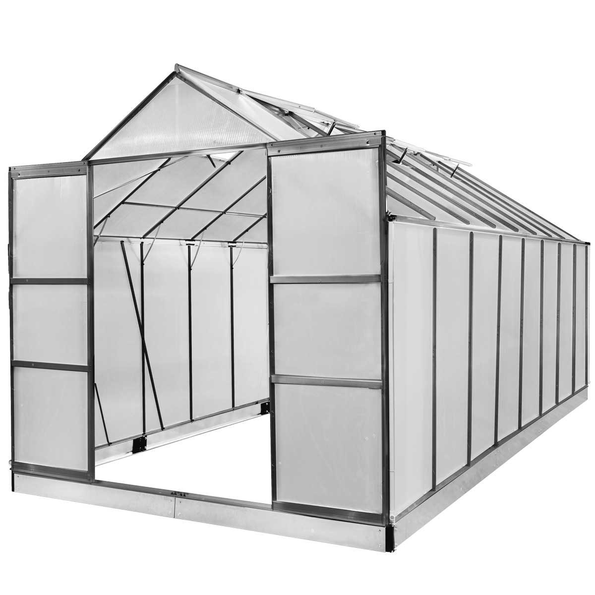 BRAST Gewächshaus ALU mit Fundament rostfrei 490x250x235cm TÜV geprüft, BxT günstig online kaufen