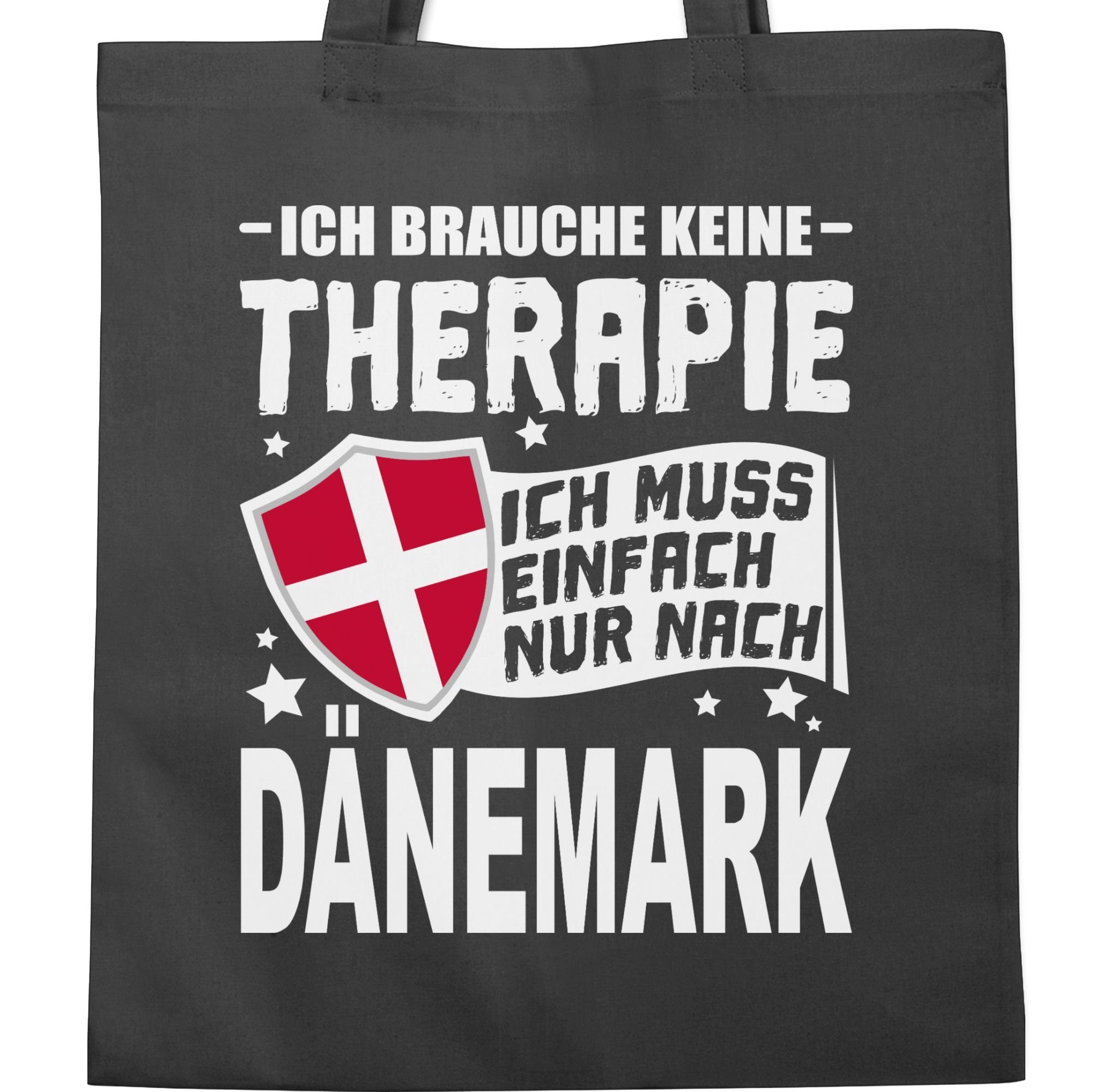 Shirtracer Umhängetasche Ich weiß, Therapie 2 Wappen nur Ich - Dänemark nach Länder einfach Dunkelgrau muss keine brauche