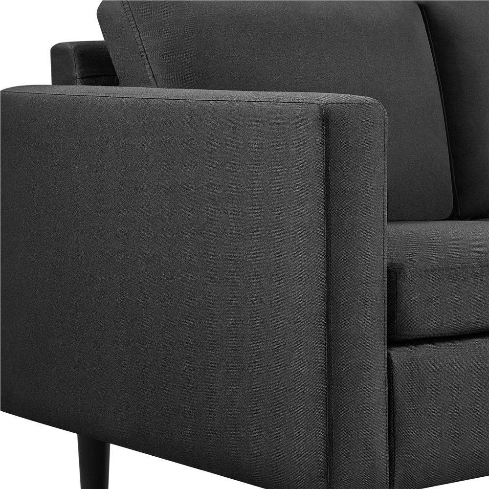 3-Sitzer-Sofa Couch Polstersofa Schlafsofa, schwarz für Yaheetech max.340 belastbar KG Personen, 3