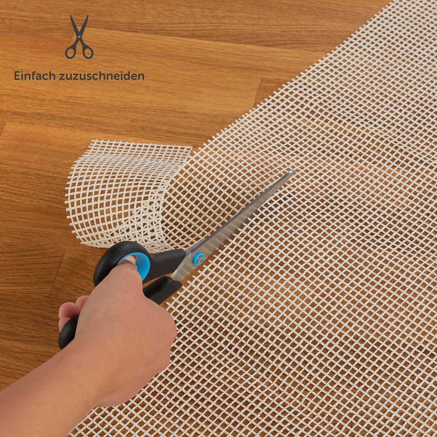 Blumtal Antirutsch Teppichunterlage Antirutschunterlage - unsichtbare Antirutschmatte, Universal Stopper, (individuell zuschneidbar, rutschfest, 1-St), Fußbodenheizung geeignet, Ohne Weichmacher - Made in Germany