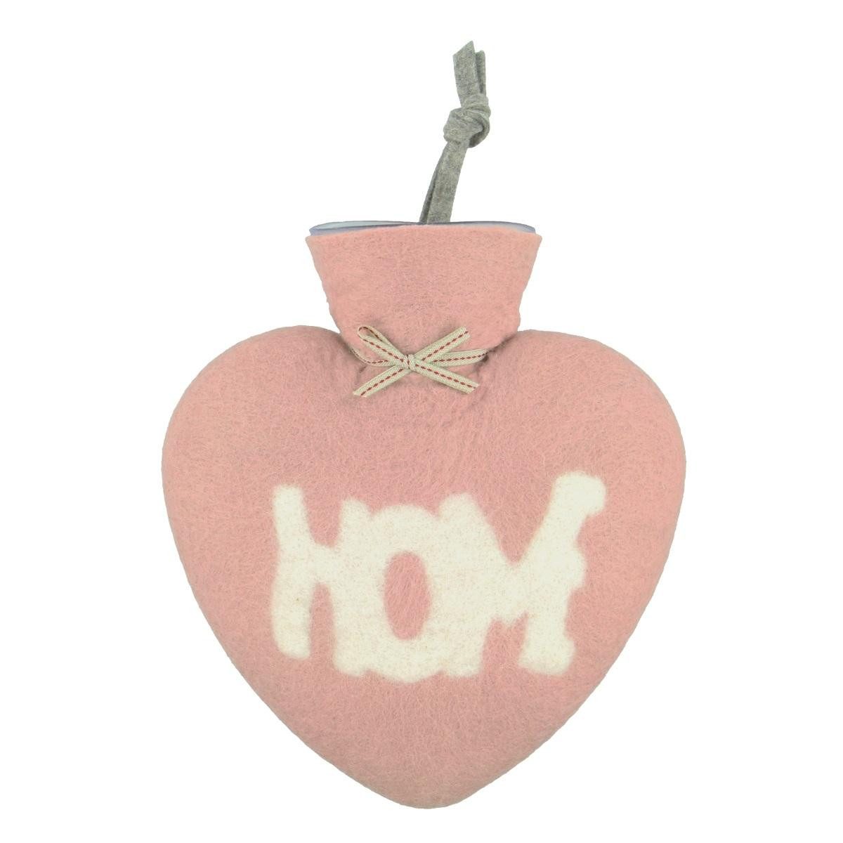 Dorothee Lehnen Wärmflasche Home-Motiv in Rot, (1-tlg), Mit Wollbezug, 21×27cm, 700ml Fassungsvermögen