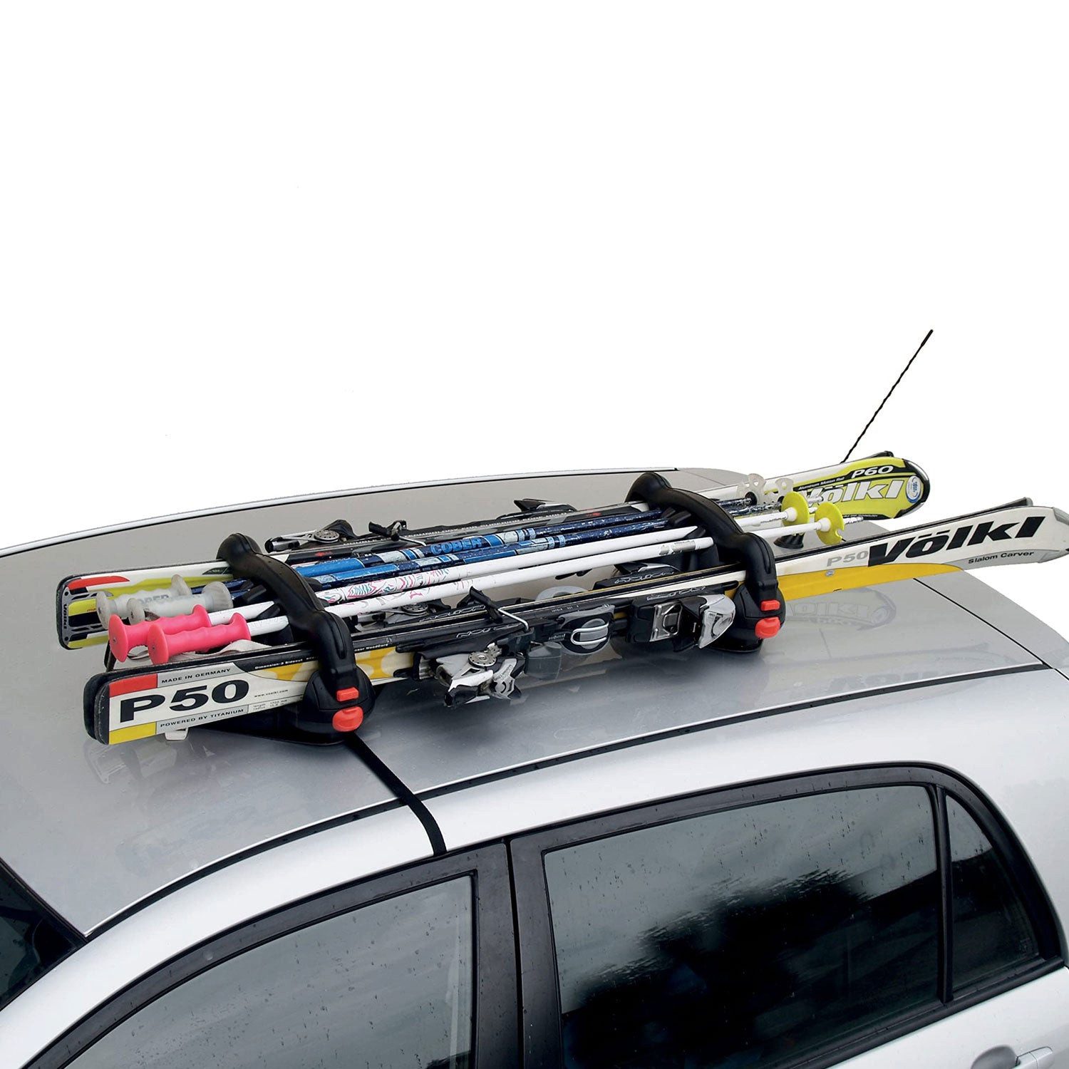 OMAC Dachträger Menabo Magnetischer Skiträger Snowboard Abschließbar Schwarz 2x (2-St), Anti-Diebstahl-Schloss,Abnehmbar,Wasserdicht