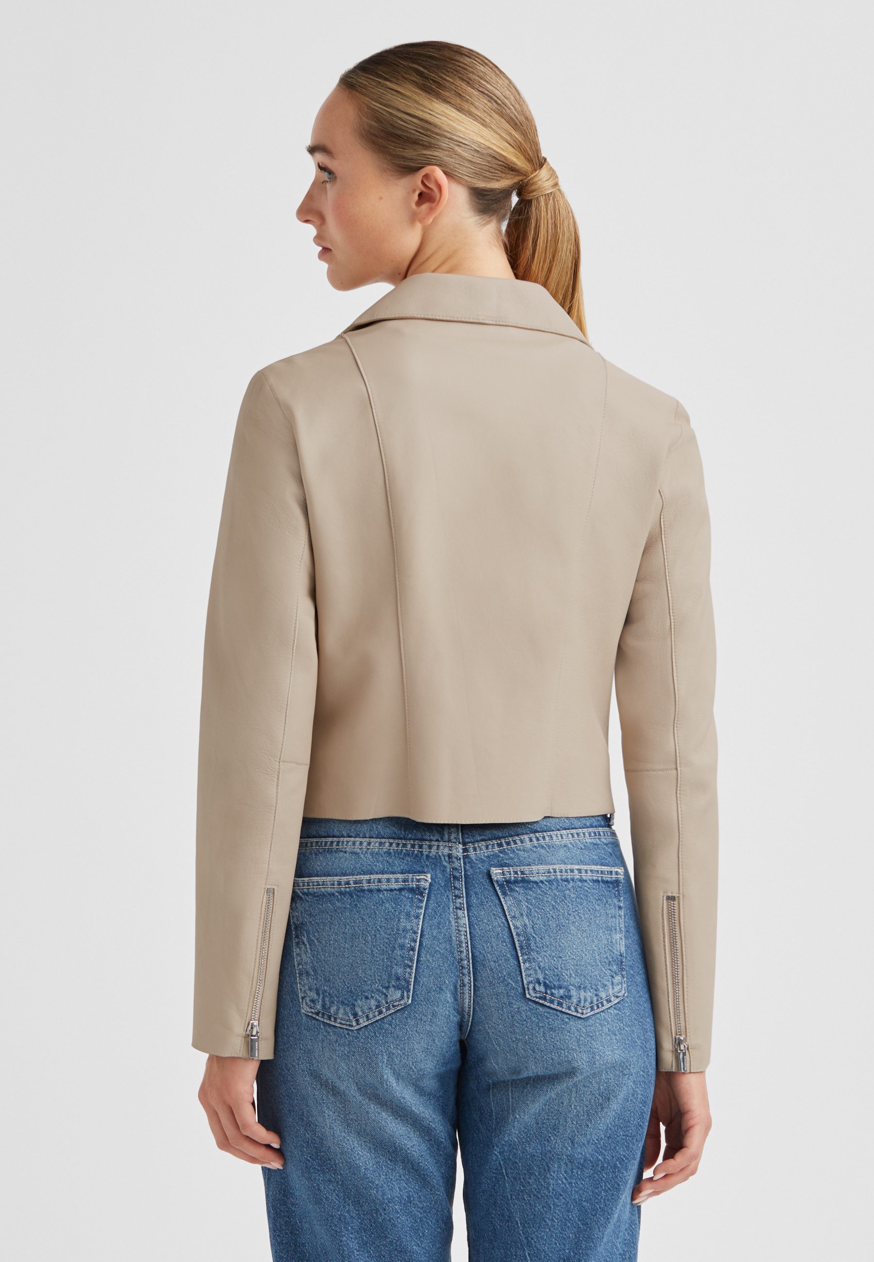 Milestone Bikerjacke MSRina Damen Lederjacke Jacke Leder klassisch normale Passform