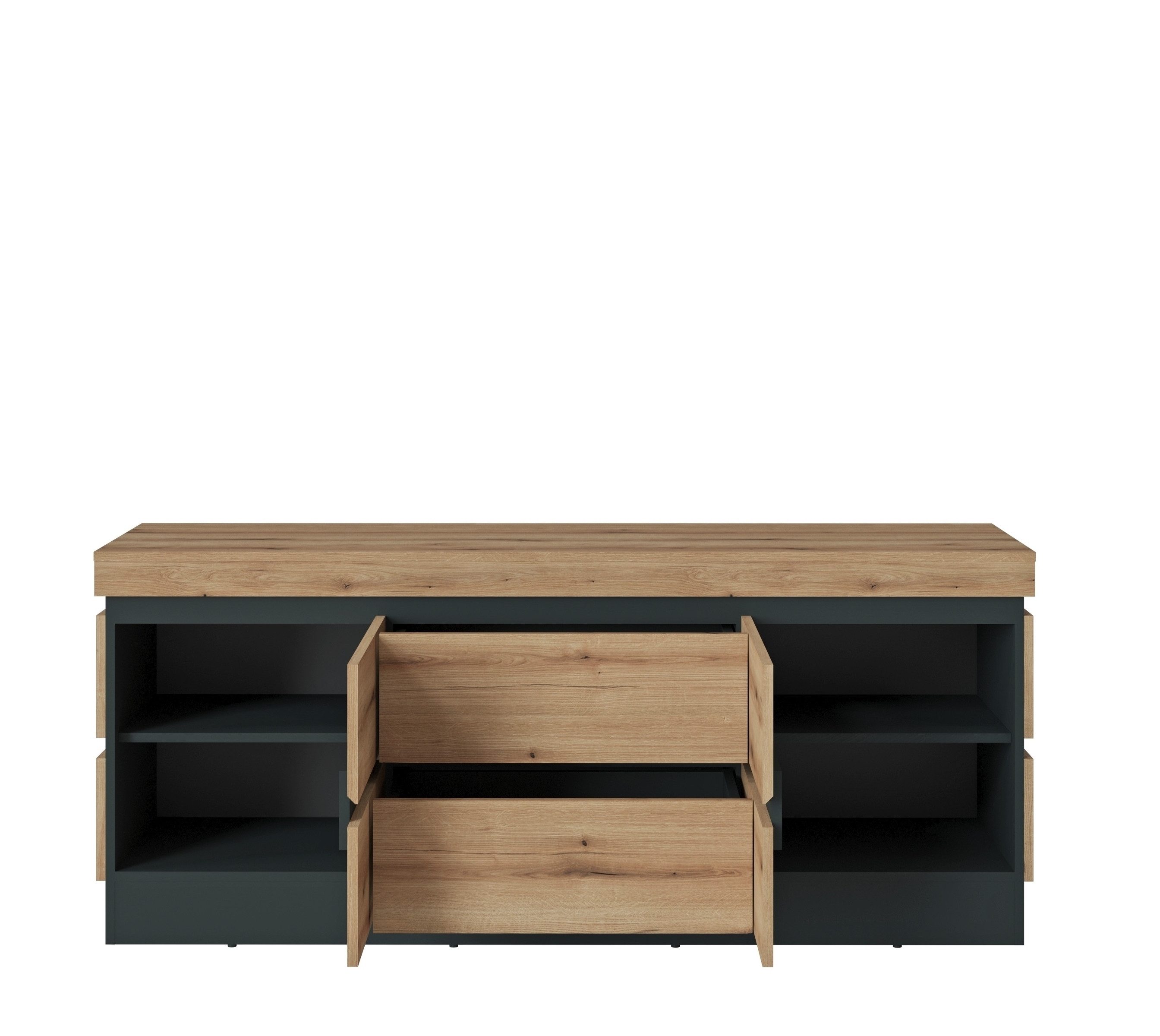freiraum Lowboard CORTE, in Coast Evoke Eiche Dekor/Kosmos Grau - 160,8x68x45cm (BxHxT)