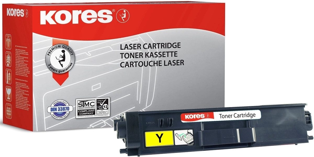KORES Tonerpatrone Tonerkartusche kompatibel mit Brother TN-325y ca. 3500 Seiten yellow