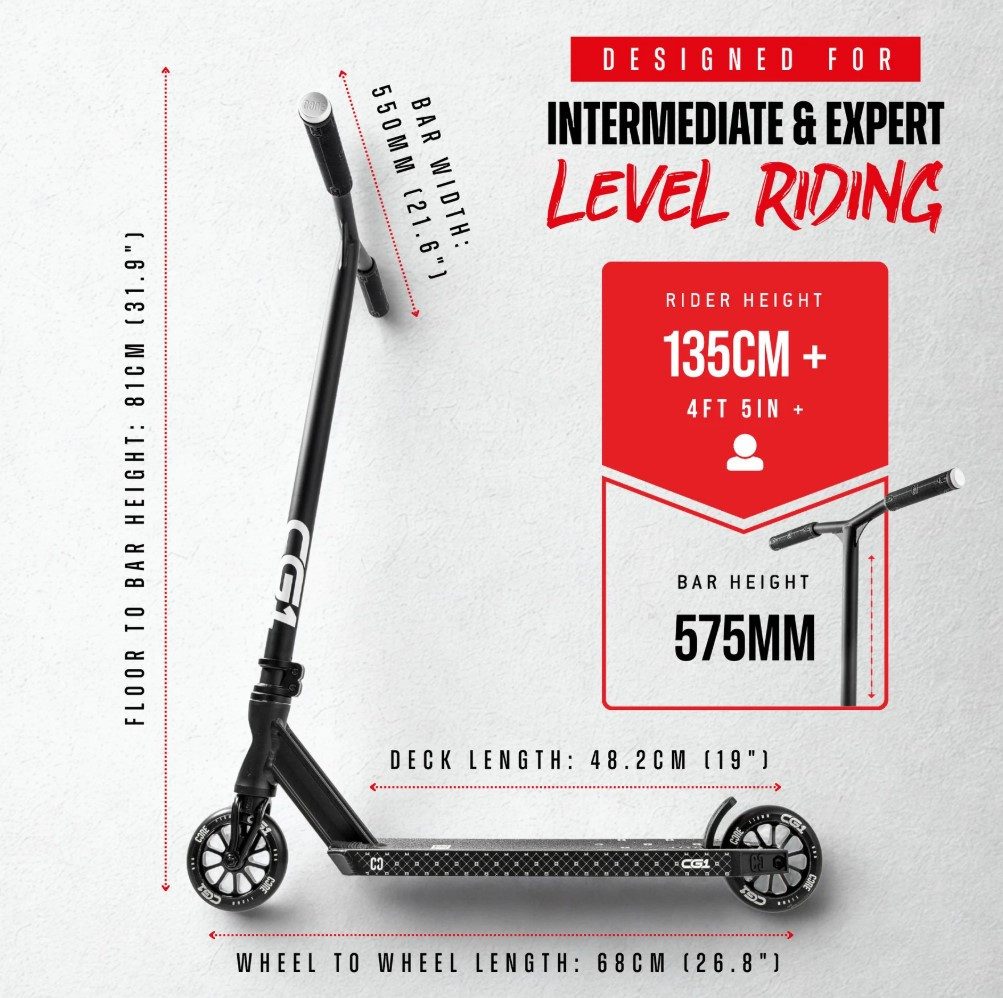 Core Action Sports Stuntscooter CORE CG1 Stunt-Scooter Park H=81cm Schwarz