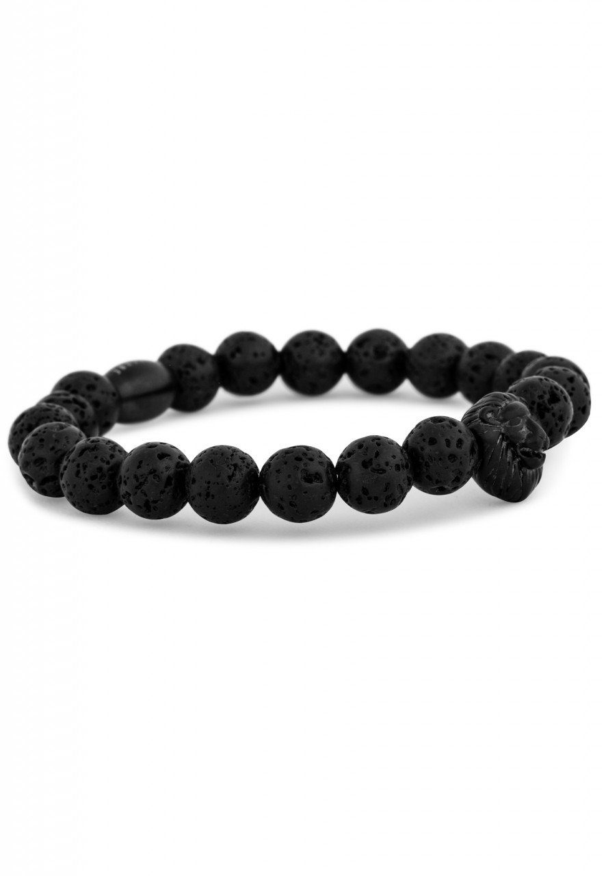 Armband Regis Perlen-Armband Mattschwarz - Lavastein 18cm