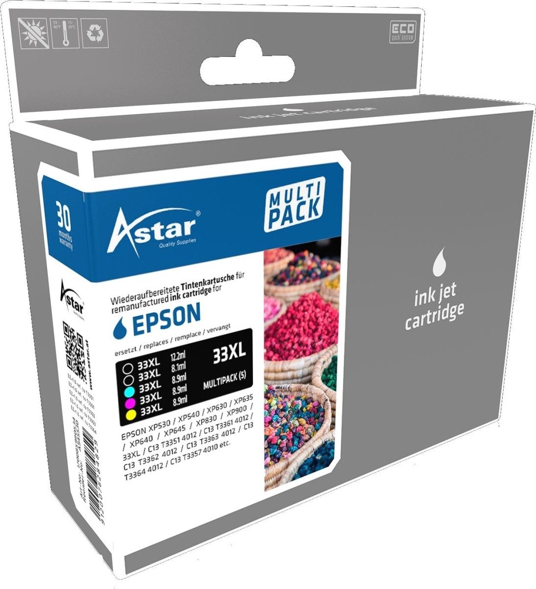 ASTAR Tintenpatrone Astar AS45530 schwarz/photoschwarz/cyan/magenta/gelb Nachfülltinte (x)