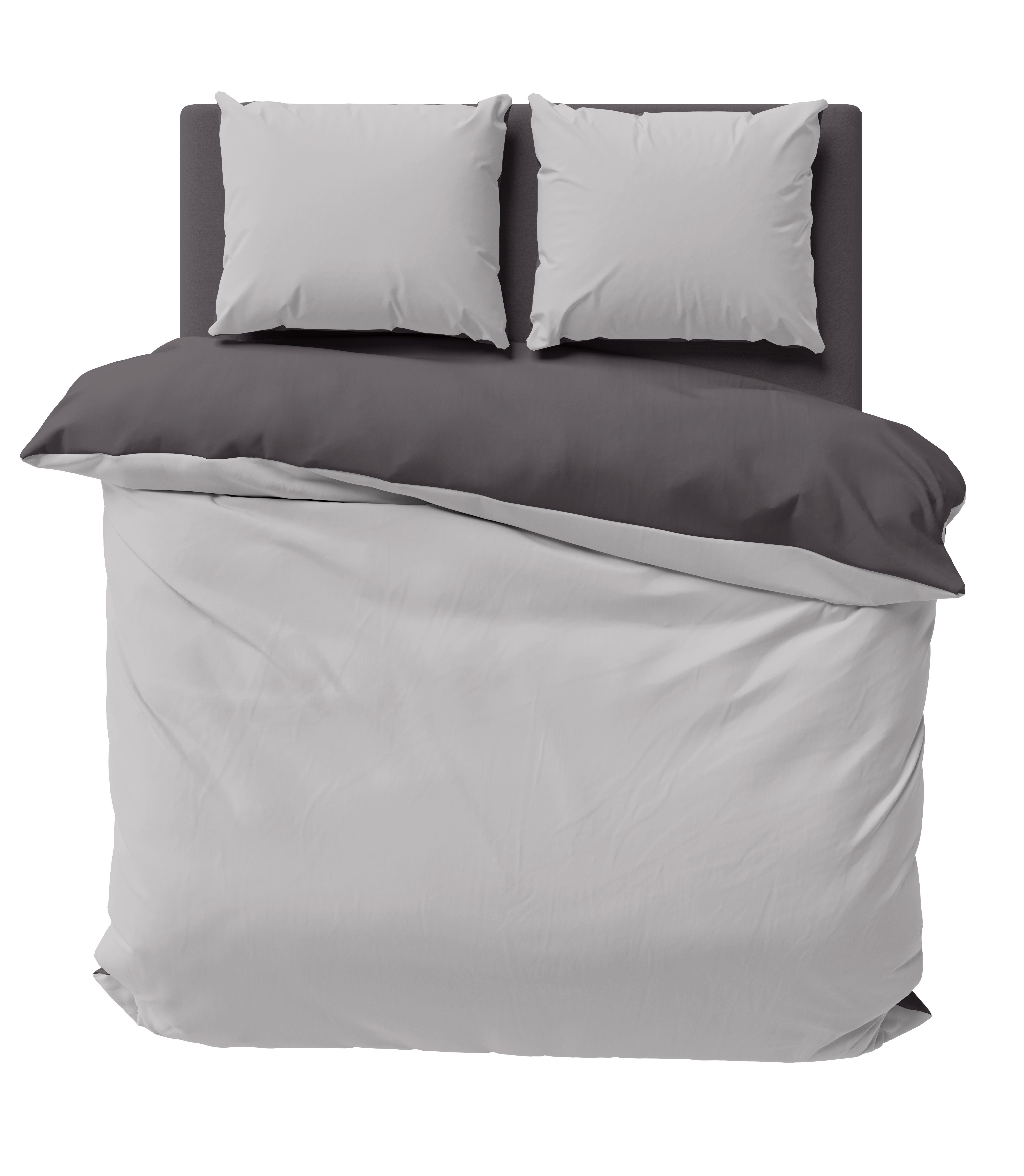 One Home Bettwäsche Doubleface, Mikrofaser, 3 teilig, Uni Wende mit Reißverschluss, Doppelbett
