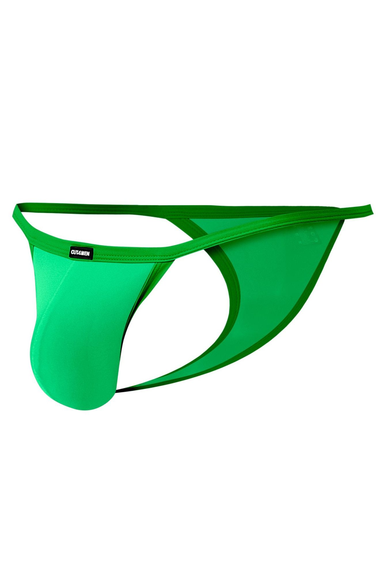 CUT4MEN String Grüner Männer Tanga aus Netz Material elastisch transparent Herren Str