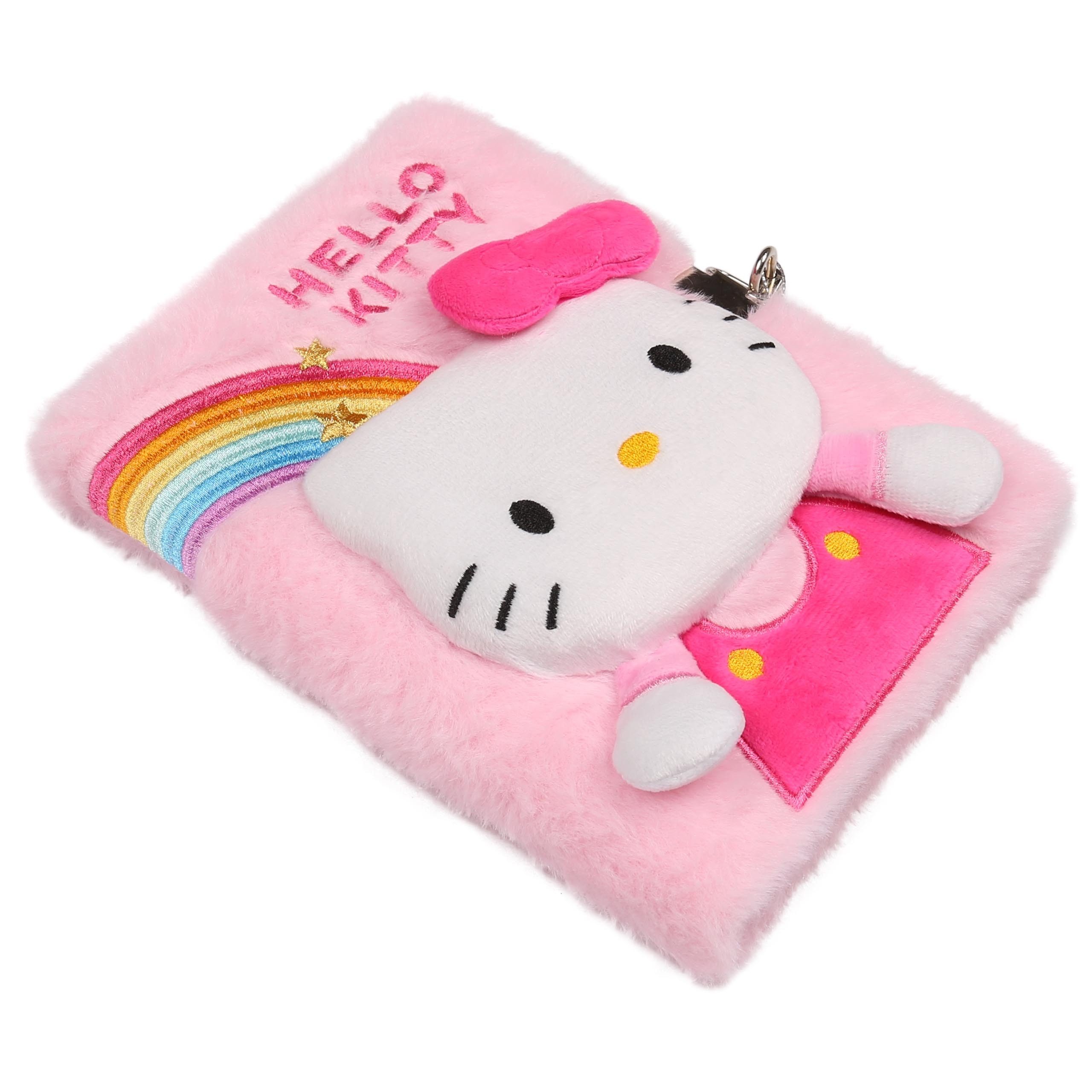 Hello Kitty Notizbuch Hello Kitty Plüsch Notizbuch A5 für Mädchen, liniert Tagebuch