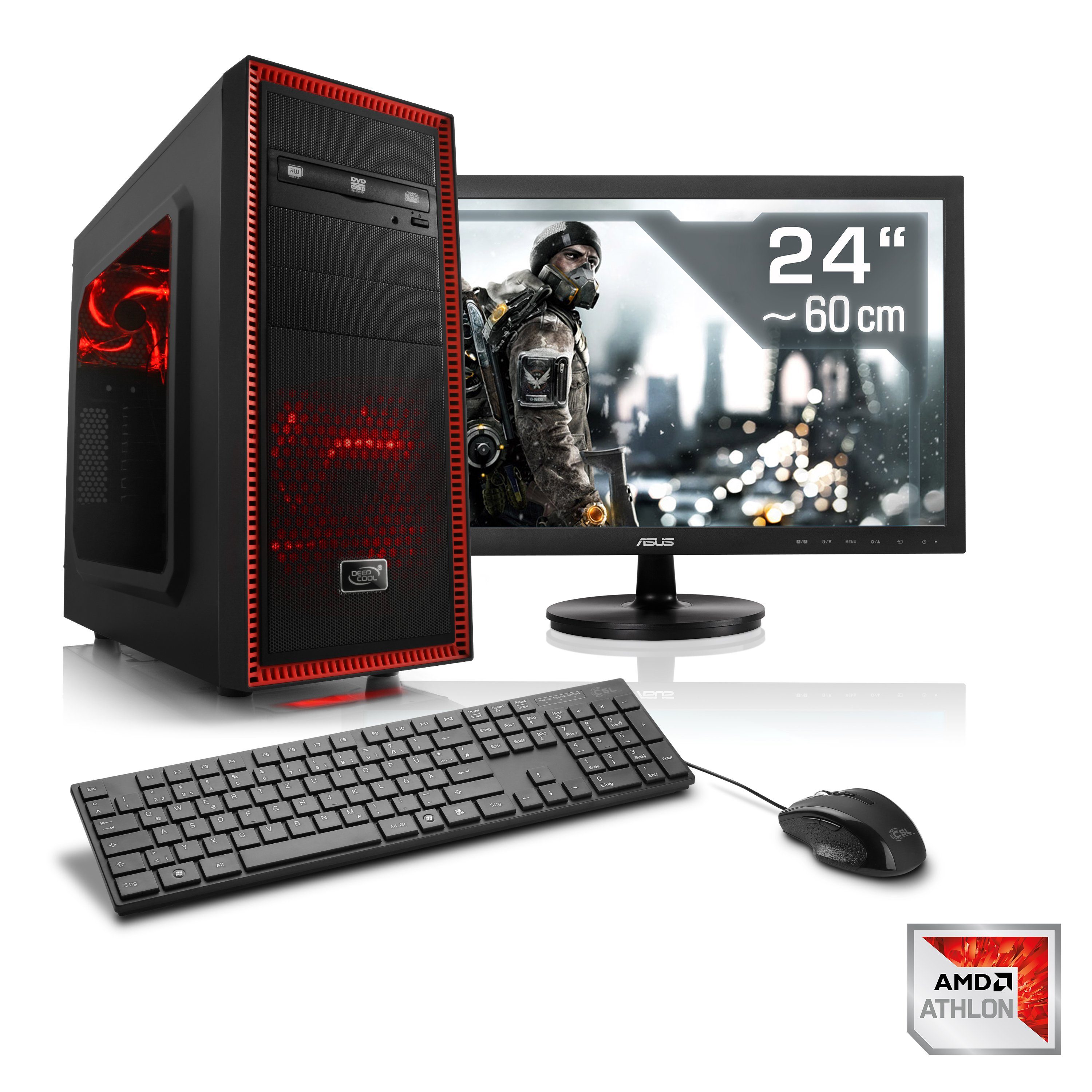 CSL »Sprint T2814 Windows 10 Home« PC-Komplettsystem (24 Zoll, Athlon ...