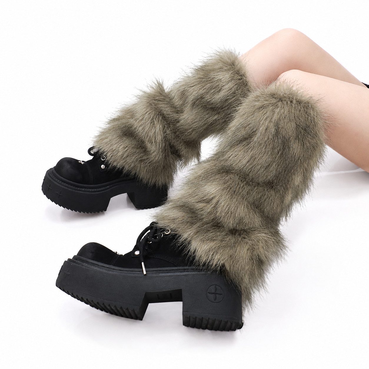 nsihing Beinstulpen Legwarmer Fellstulpen-Warme Wintersocken,Vollfrottee mit Komfortbund Für Winter, Halloween und Weihnachten geeignet – Bild 2 von 5