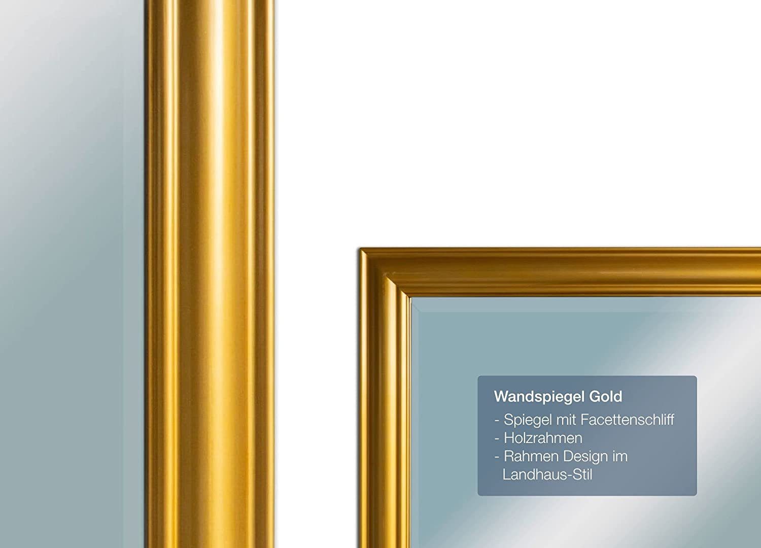 LC 180 cm mit Facettenschliff Landhaus-Stil Gold Wandspiegel dasmöbelwerk Wandspiegel 80 Home x