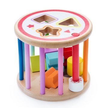 all Kids United Steckspielzeug Lernspielzeug Sortierspiel aus Holz, (Formenrolle), Holzspielzeug Sortierbox