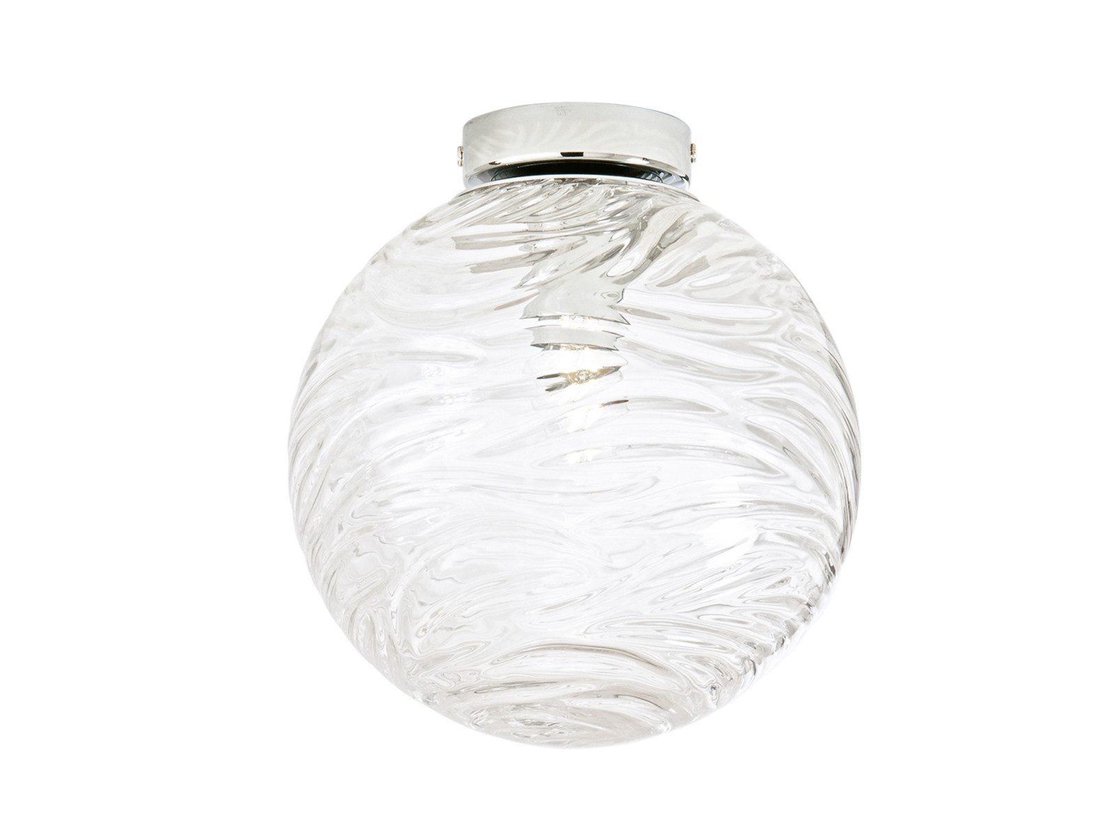 Luce Ambiente Design LED Deckenleuchte mit Glas-Kugel Lampenschirm Ø 25cm, Dimmfunktion, LED wechselbar, Warmweiß, klein-e Kugel-Lampe Retro Deckenlampe mit 3 Stufen Dimmer Leuchtmittel