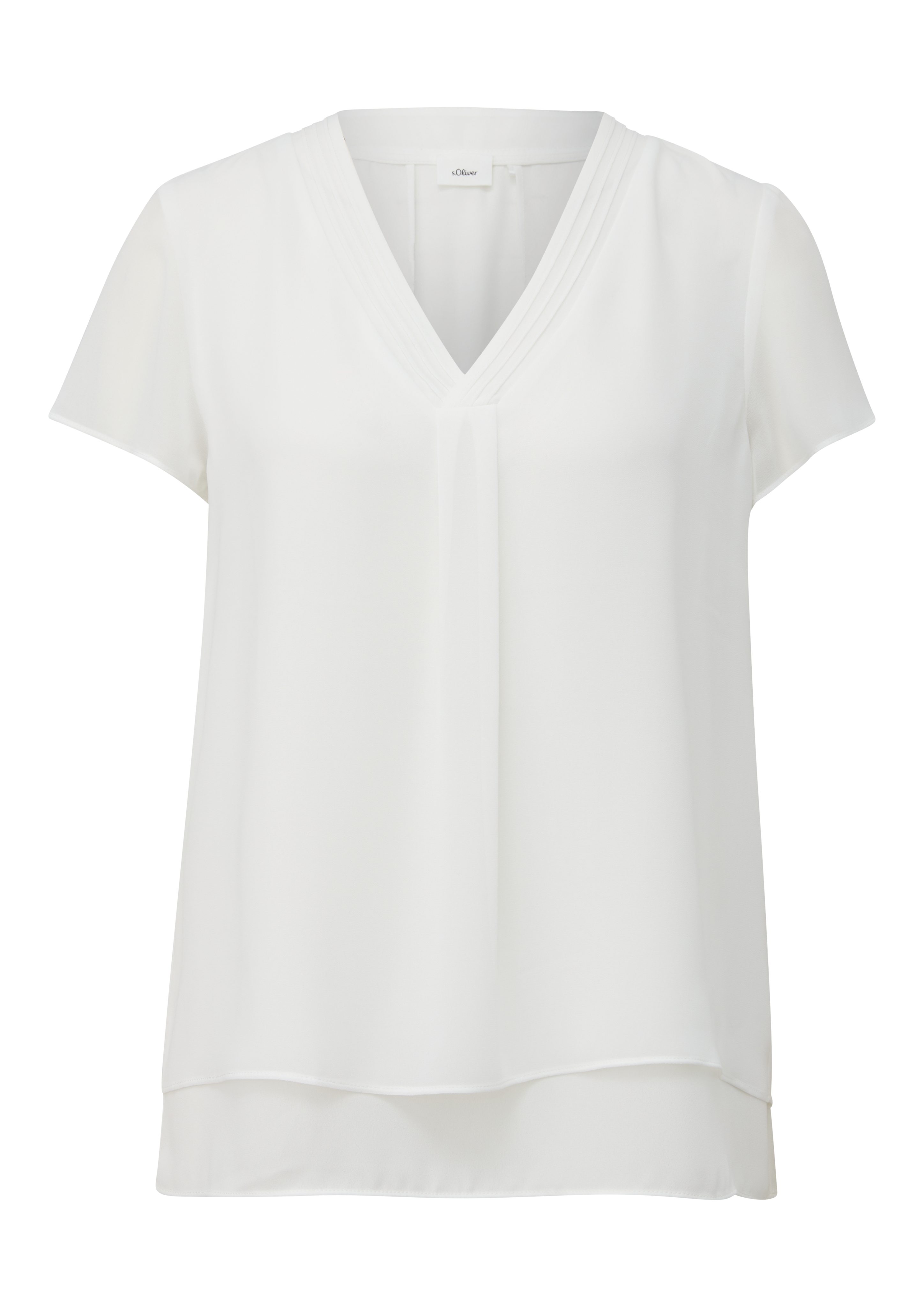 s.Oliver BLACK LABEL Shirtbluse in Doppel-Layer-Optik und mit V-Ausschnitt – Bild 5 von 5