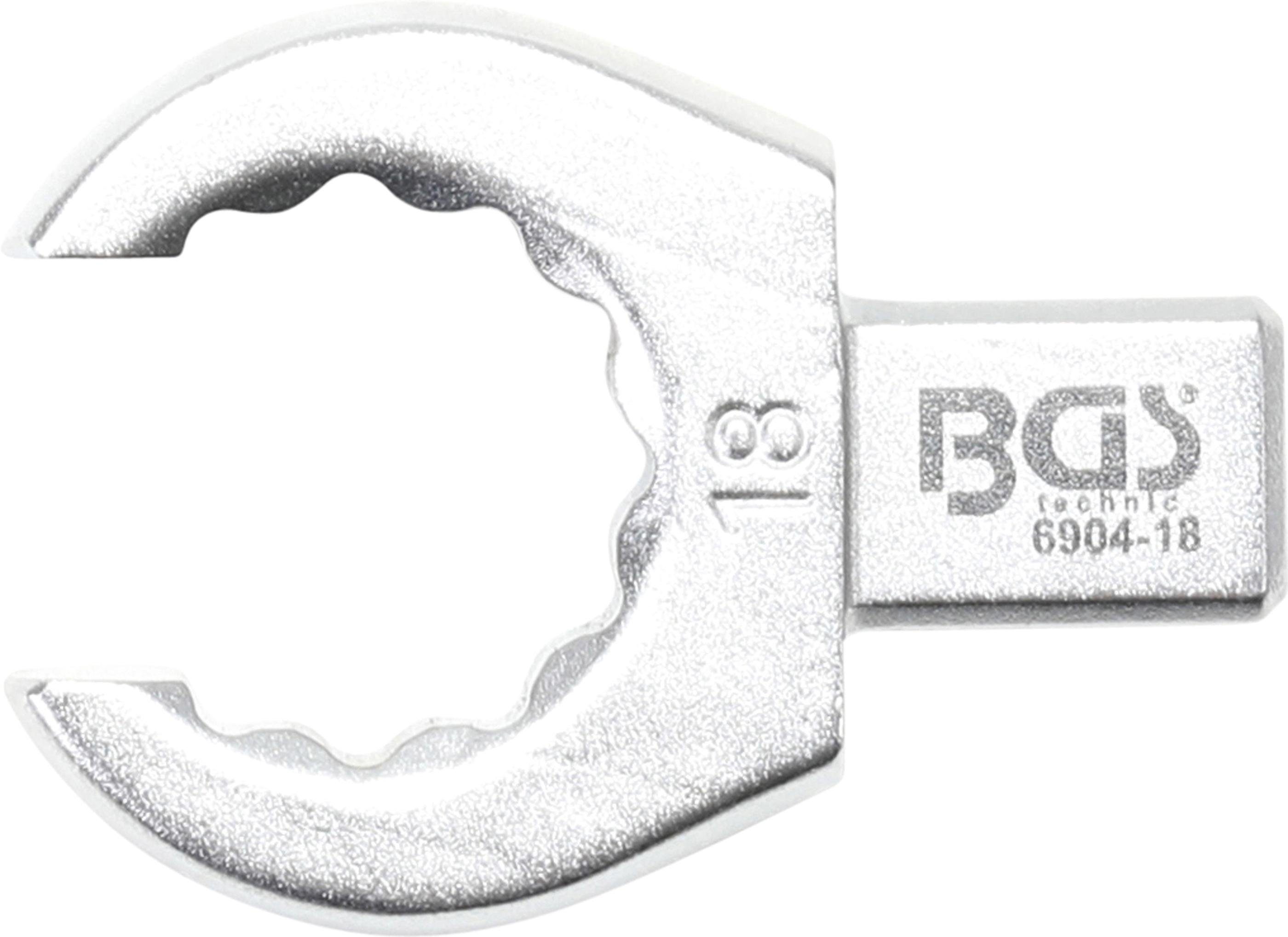 BGS technic Ausstechform Einsteck-Ringschlüssel, offen, 18 mm, Aufnahme 9 x 12 mm